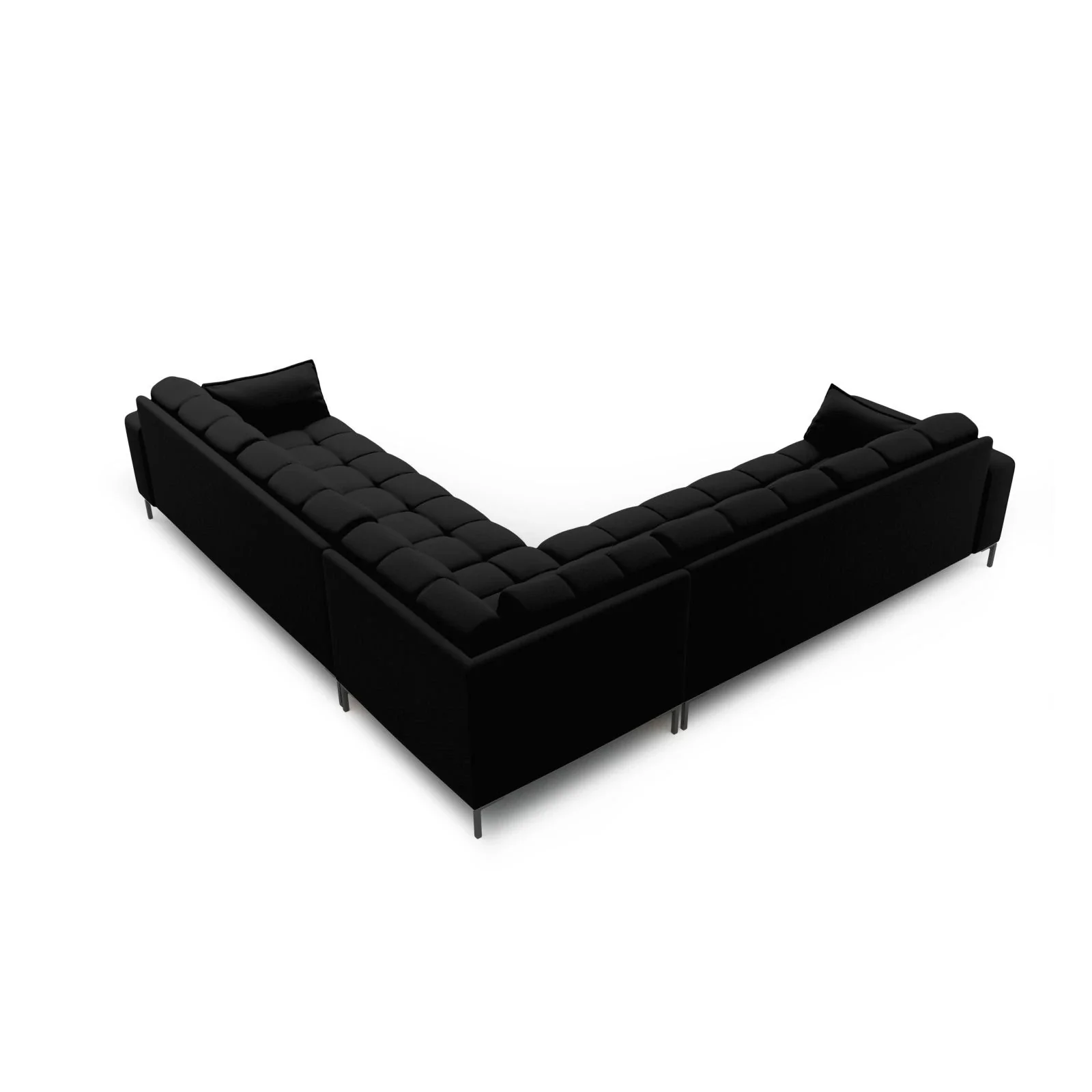 Mamaia 5-Sitzer Ecksofa symmetrisch, Metallbeine Schwarz, mit Bezug aus Samt oder Strukturstoff, 256x256 cm - Image 23