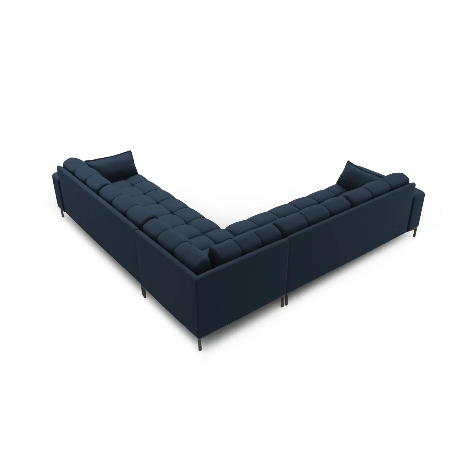 Mamaia 5-Sitzer Ecksofa symmetrisch, Metallbeine Schwarz, mit Bezug aus Samt oder Strukturstoff, 256x256 cm - Image 28