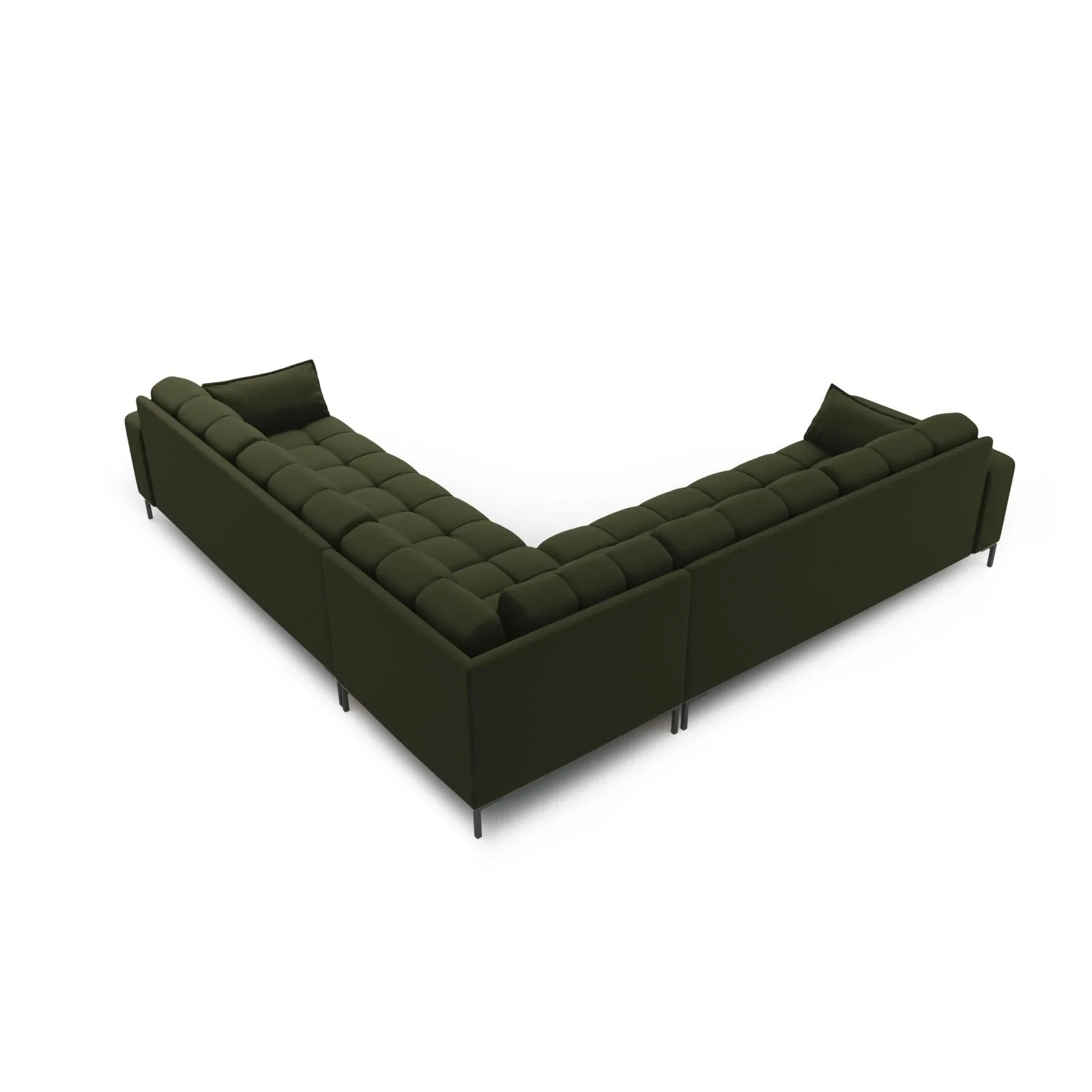 Mamaia 5-Sitzer Ecksofa symmetrisch, Metallbeine Schwarz, mit Bezug aus Samt oder Strukturstoff, 256x256 cm - Image 33