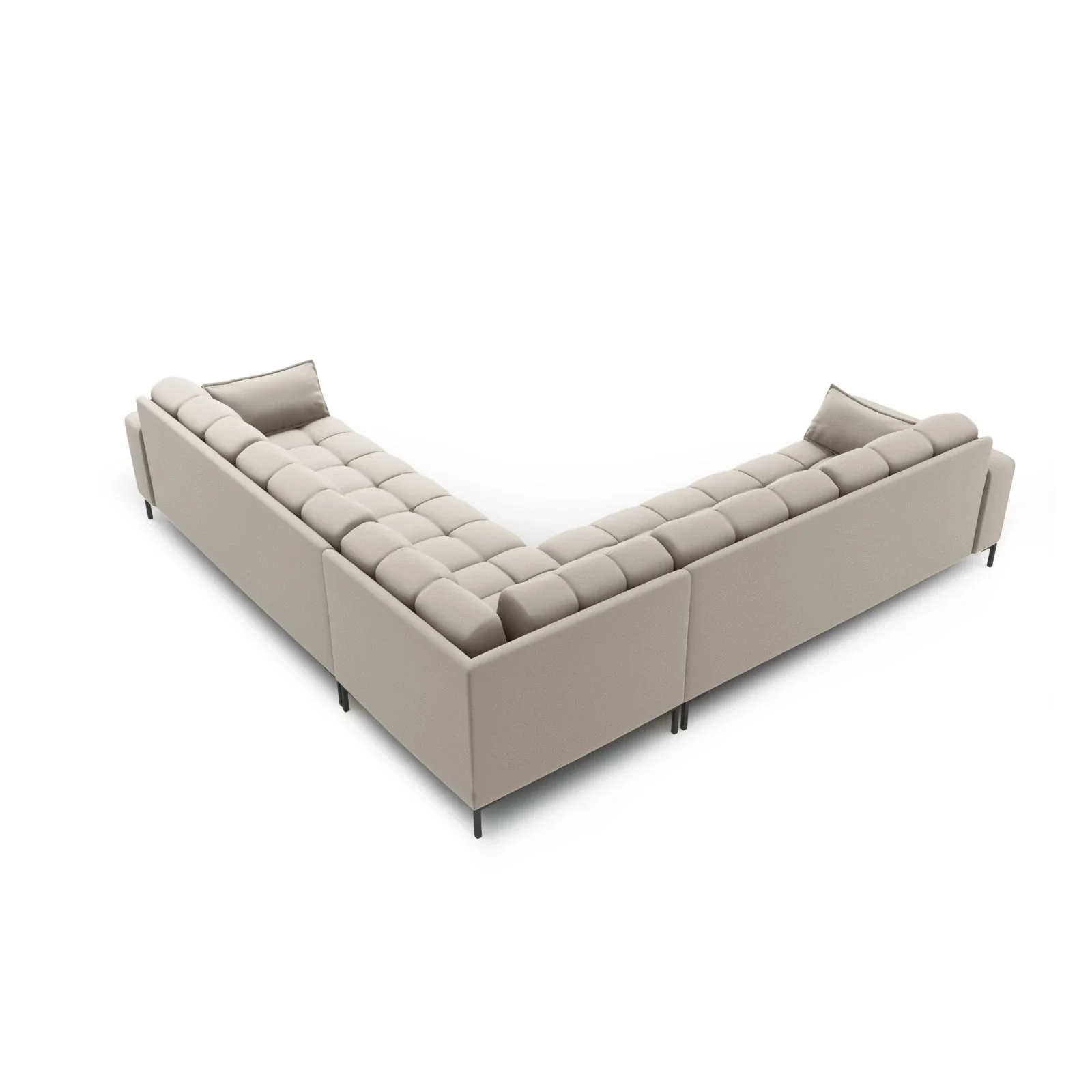 Mamaia 5-Sitzer Ecksofa symmetrisch, Metallbeine Schwarz, mit Bezug aus Samt oder Strukturstoff, 256x256 cm - Image 8