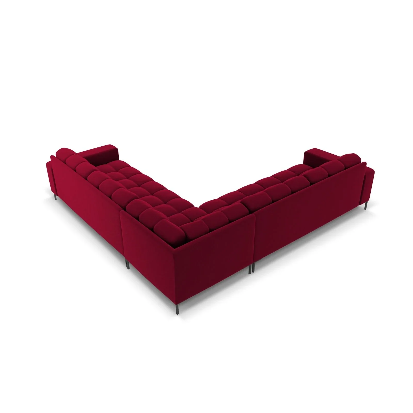 Mamaia 5-Sitzer Ecksofa symmetrisch, Metallbeine Schwarz, mit Bezug aus Samt oder Strukturstoff, 256x256 cm - Image 92