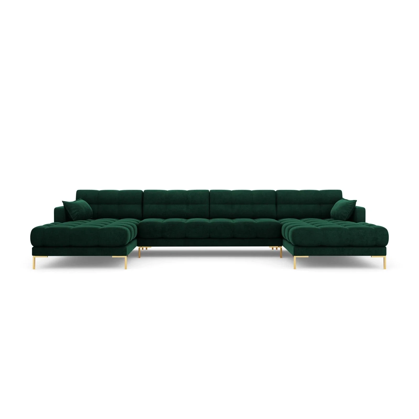 Mamaia 6-Sitzer Panorama-Sofa symmetrisch, Beine Goldmetall, mit Bezug aus Samt oder Strukturstoff, 383x185 cm - Image 115