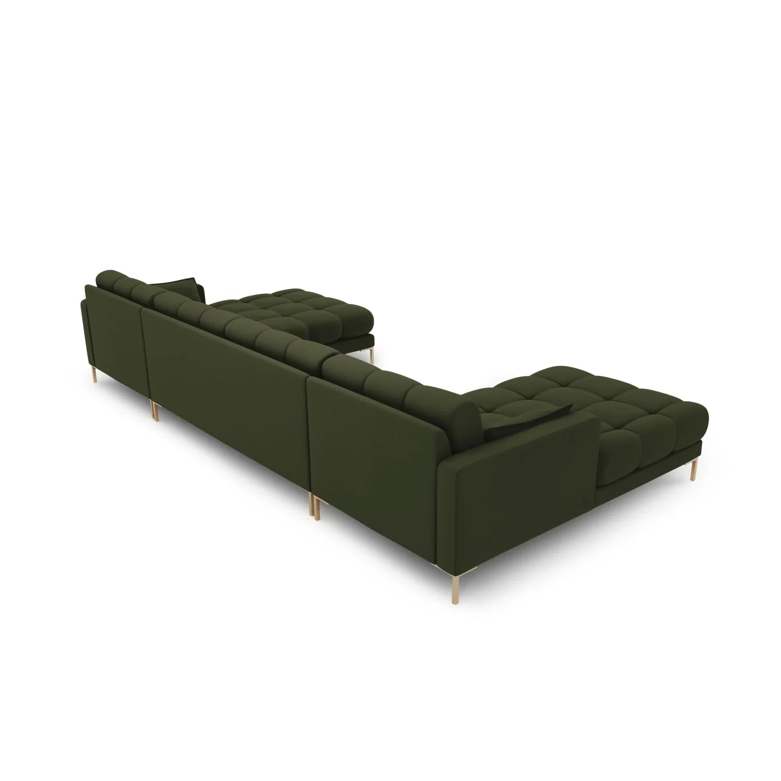 Mamaia 6-Sitzer Panorama-Sofa symmetrisch, Beine Goldmetall, mit Bezug aus Samt oder Strukturstoff, 383x185 cm - Image 33