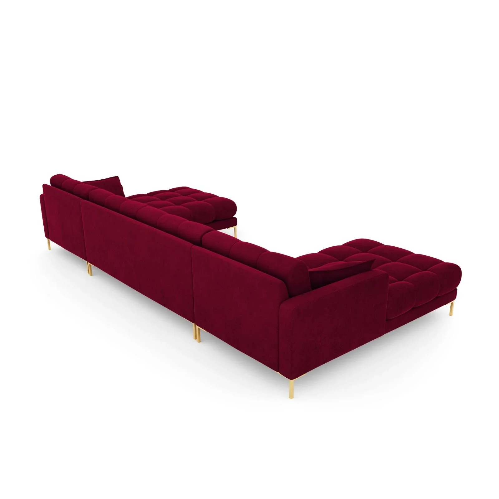 Mamaia 6-Sitzer Panorama-Sofa symmetrisch, Beine Goldmetall, mit Bezug aus Samt oder Strukturstoff, 383x185 cm - Image 93