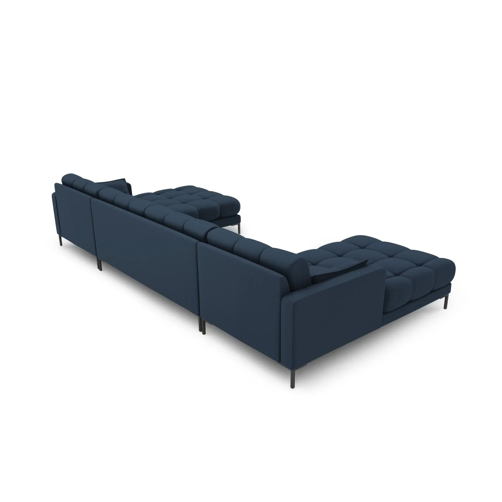 Mamaia 6-Sitzer Panorama-Sofa symmetrisch, Metallbeine Schwarz, mit Bezug aus Samt oder Strukturstoff, 383x185 cm - Image 28