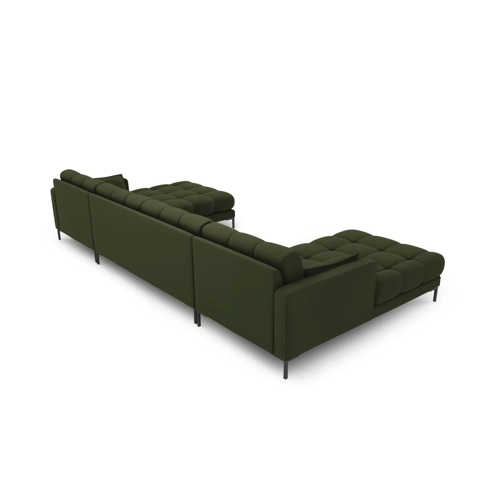Mamaia 6-Sitzer Panorama-Sofa symmetrisch, Metallbeine Schwarz, mit Bezug aus Samt oder Strukturstoff, 383x185 cm - Image 33