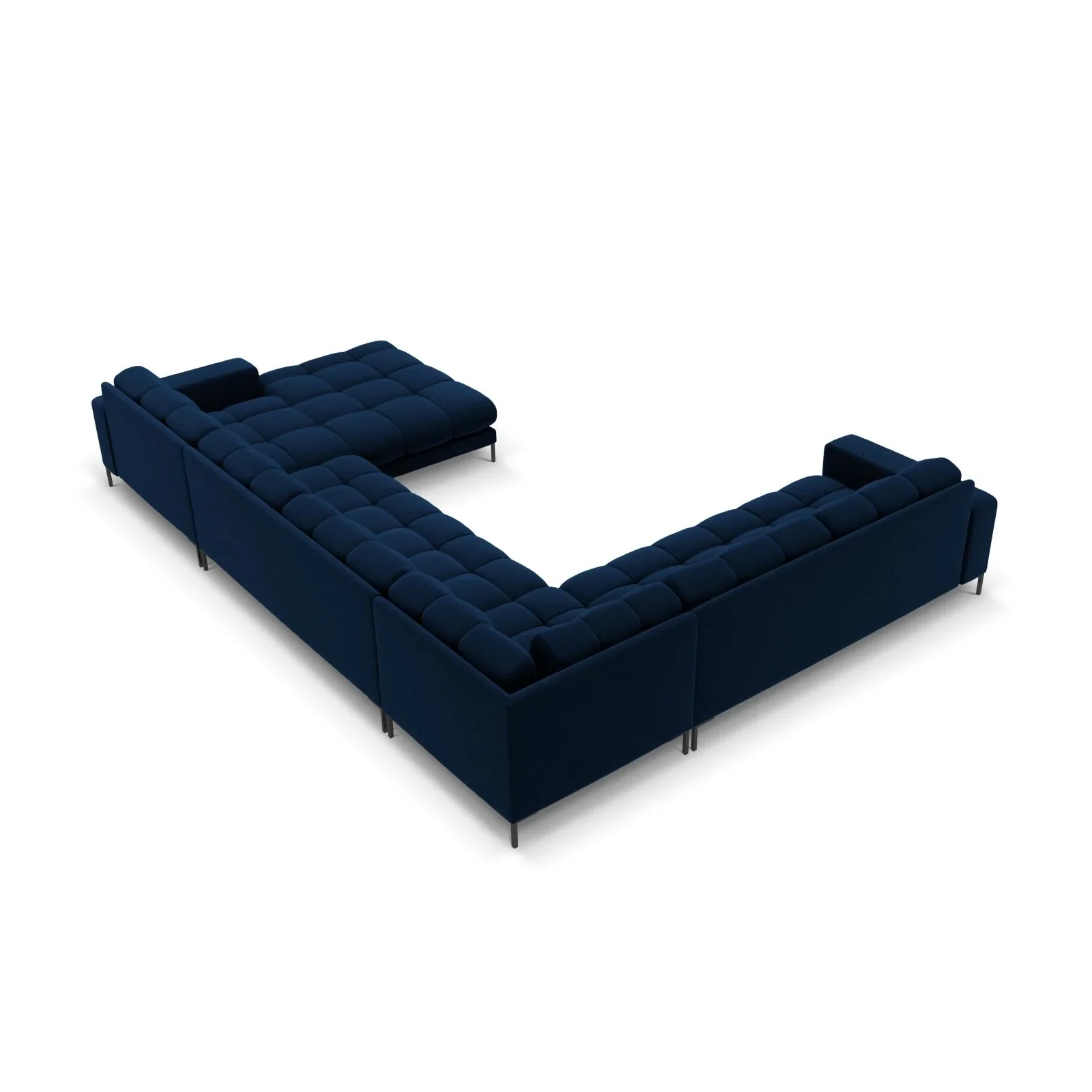 Mamaia 7-Sitzer Panorama-Ecksofa, Linke Seite, Metallbeine Schwarz, mit Bezug aus Samt oder Strukturstoff, 327x256 cm - Image 121