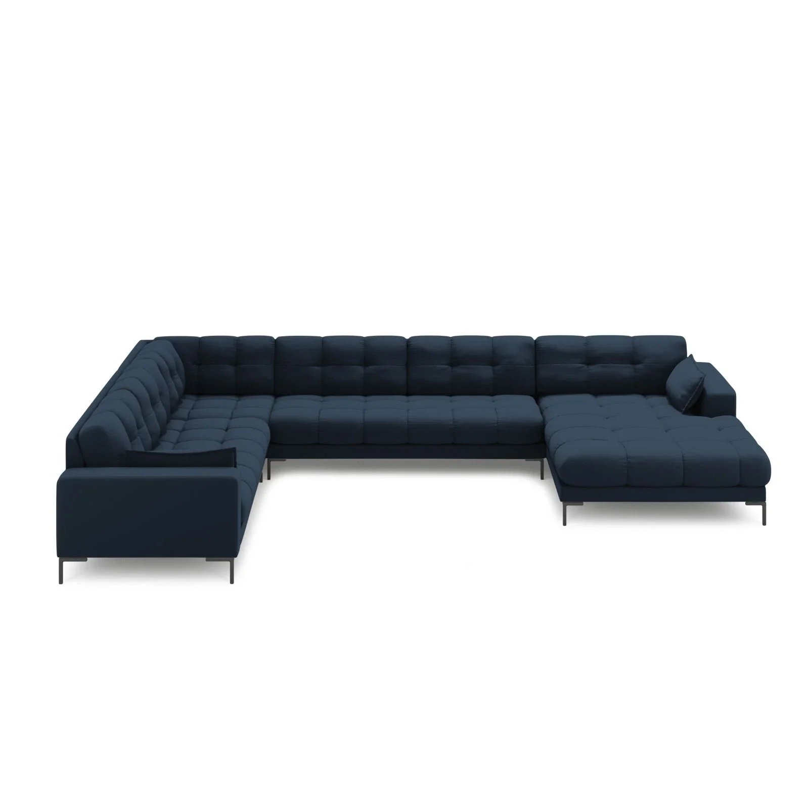 Mamaia 7-Sitzer Panorama-Ecksofa, Linke Seite, Metallbeine Schwarz, mit Bezug aus Samt oder Strukturstoff, 327x256 cm - Image 27