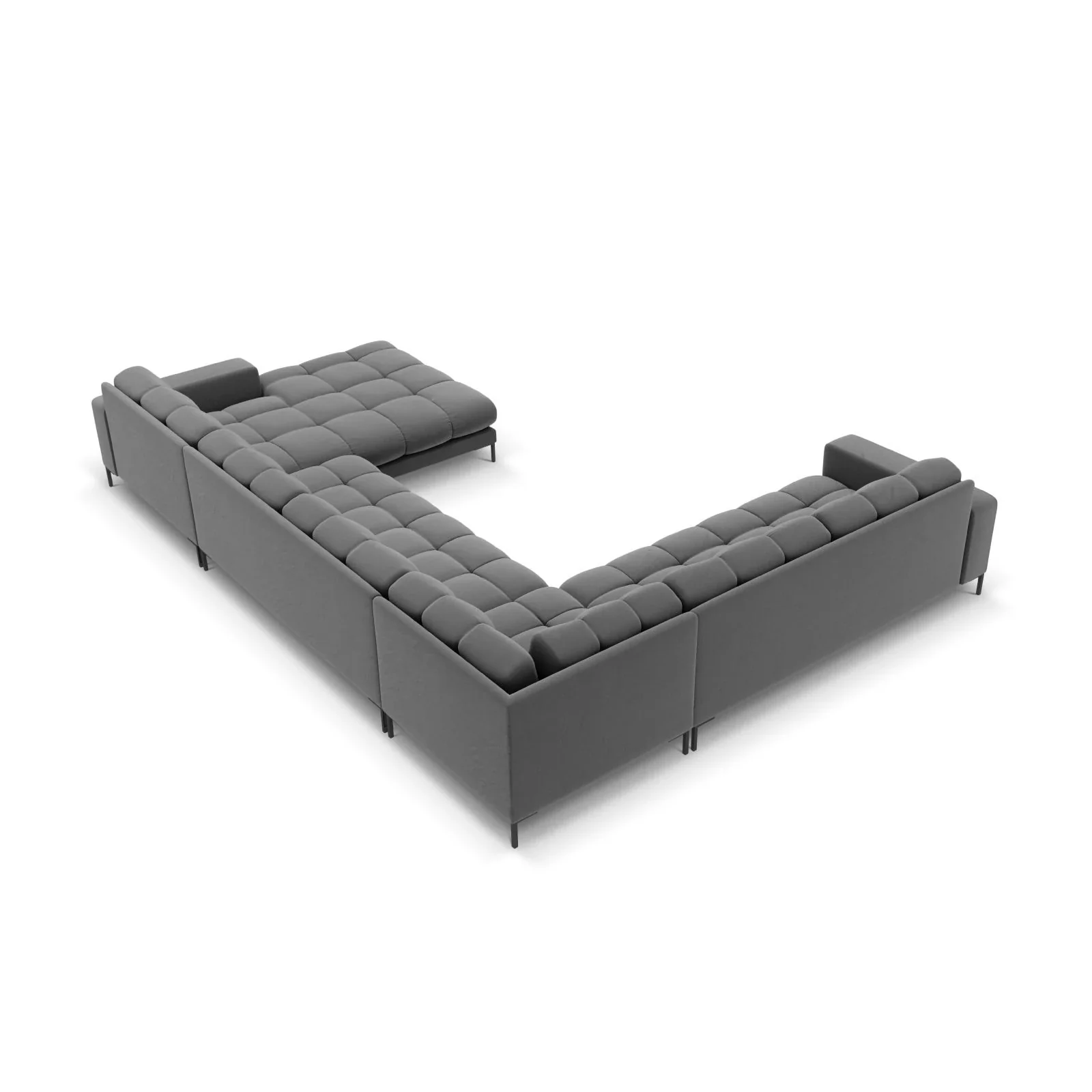 Mamaia 7-Sitzer Panorama-Ecksofa, Linke Seite, Metallbeine Schwarz, mit Bezug aus Samt oder Strukturstoff, 327x256 cm - Image 58