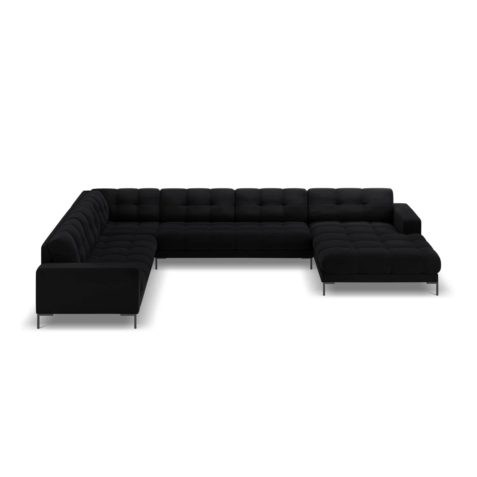 Mamaia 7-Sitzer Panorama-Ecksofa, Linke Seite, Metallbeine Schwarz, mit Bezug aus Samt oder Strukturstoff, 327x256 cm - Image 71