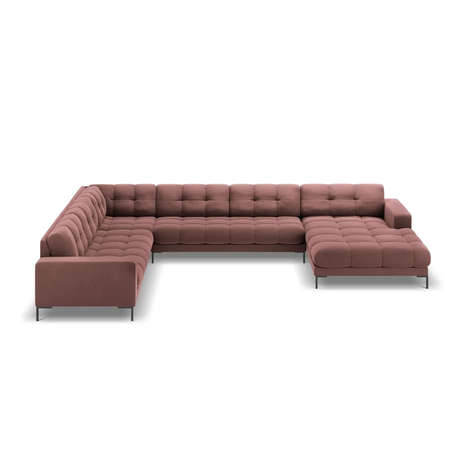 Mamaia 7-Sitzer Panorama-Ecksofa, Linke Seite, Metallbeine Schwarz, mit Bezug aus Samt oder Strukturstoff, 327x256 cm - Image 92