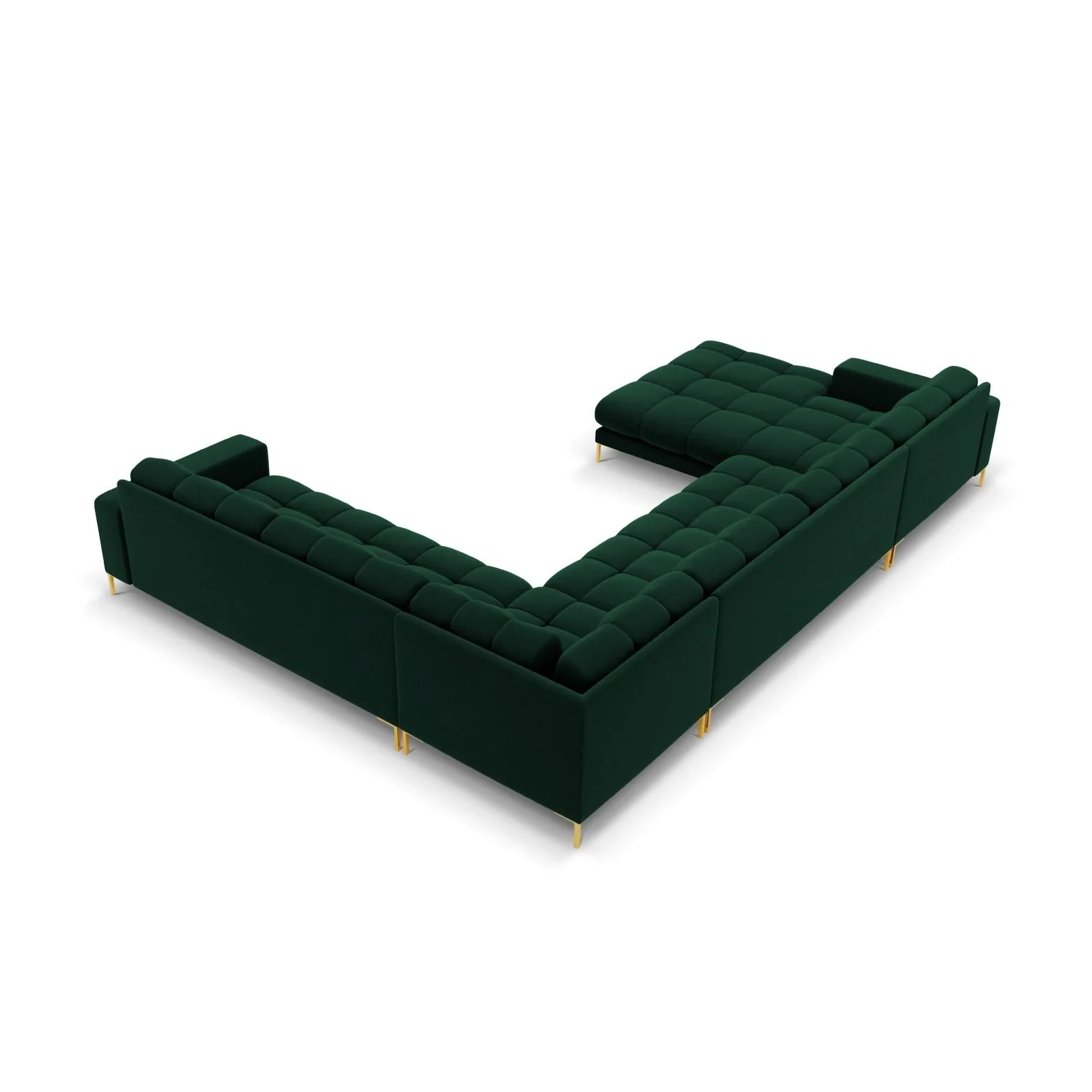 Mamaia 7-Sitzer Panorama-Ecksofa, Rechte Seite, Beine Goldmetall, mit Bezug aus Samt oder Strukturstoff, 327x256 cm - Image 107