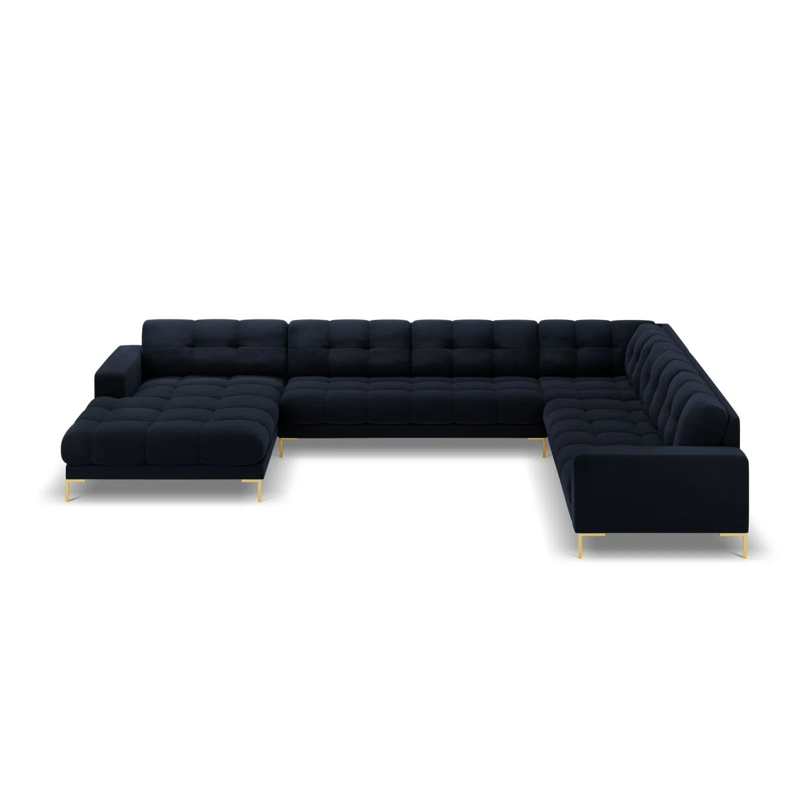 Mamaia 7-Sitzer Panorama-Ecksofa, Rechte Seite, Beine Goldmetall, mit Bezug aus Samt oder Strukturstoff, 327x256 cm - Image 127