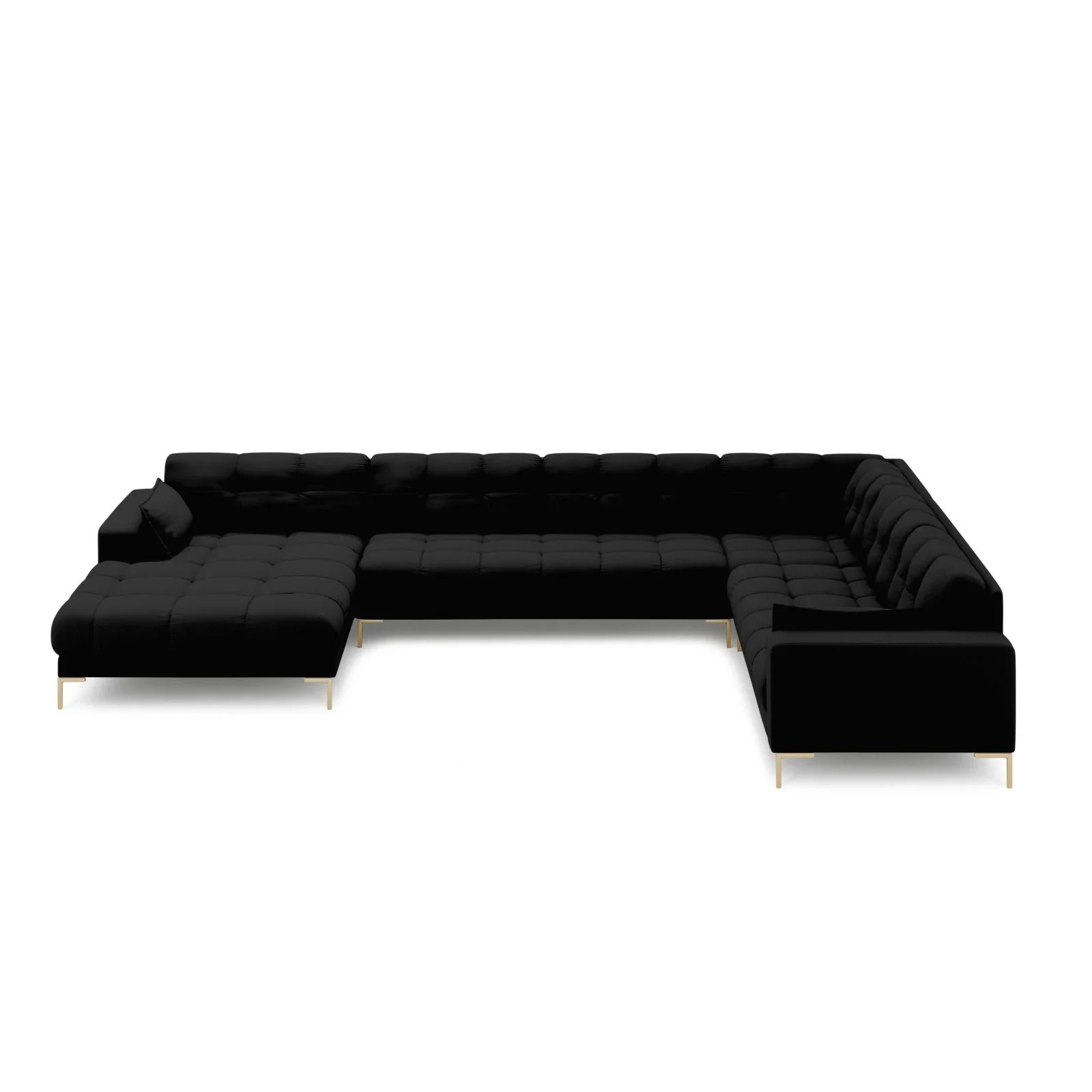 Mamaia 7-Sitzer Panorama-Ecksofa, Rechte Seite, Beine Goldmetall, mit Bezug aus Samt oder Strukturstoff, 327x256 cm - Image 22