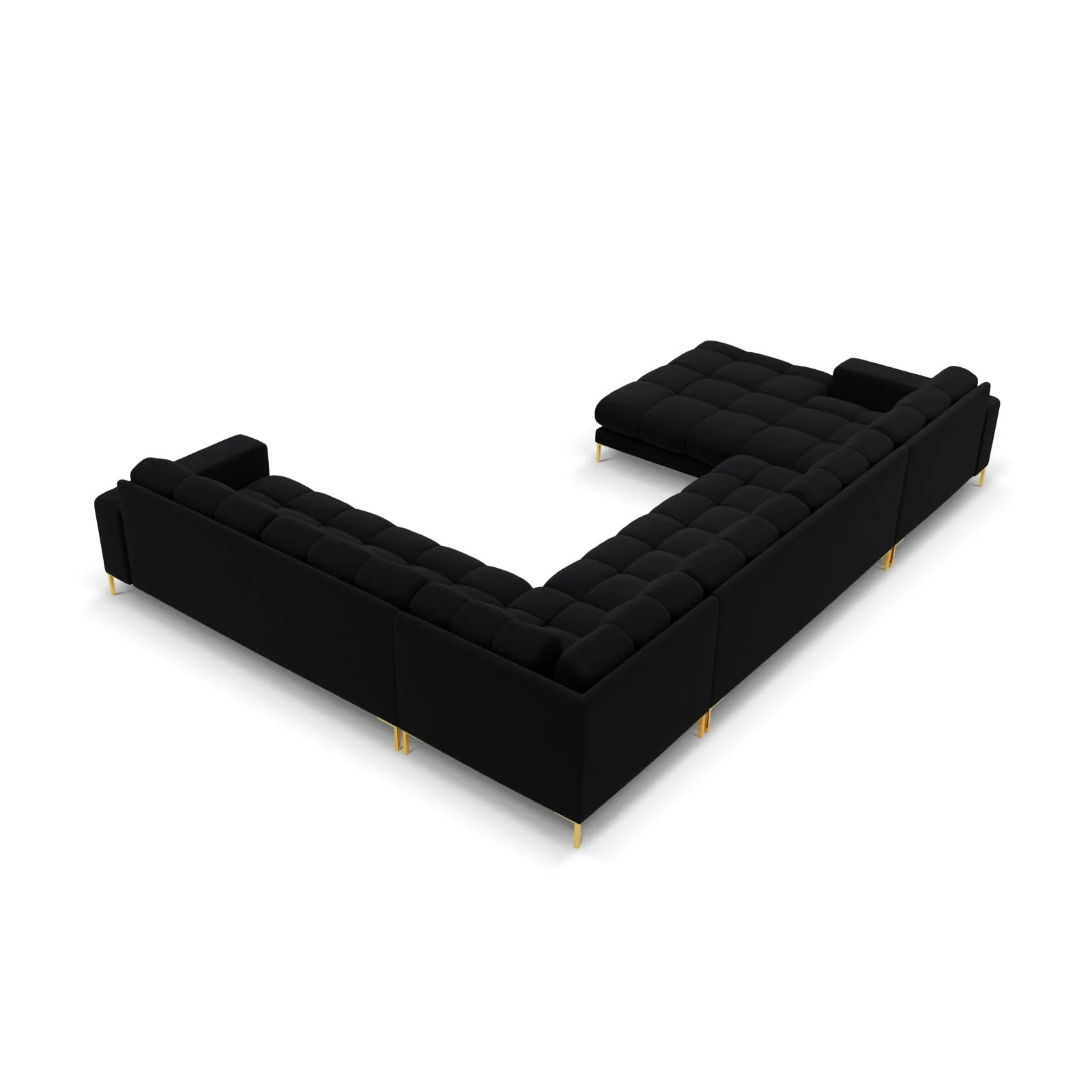 Mamaia 7-Sitzer Panorama-Ecksofa, Rechte Seite, Beine Goldmetall, mit Bezug aus Samt oder Strukturstoff, 327x256 cm - Image 72