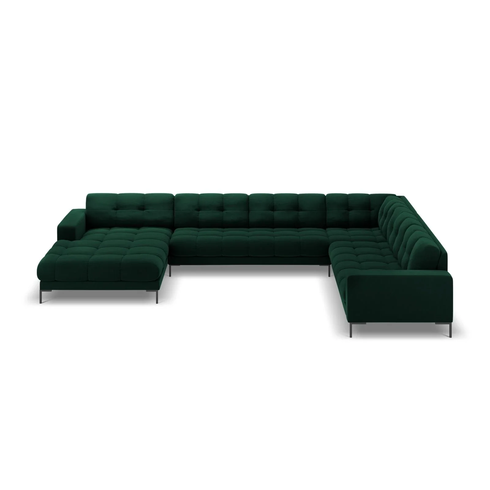 Mamaia 7-Sitzer Panorama-Ecksofa, Rechte Seite, Metallbeine Schwarz, mit Bezug aus Samt oder Strukturstoff, 327x256 cm - Image 106