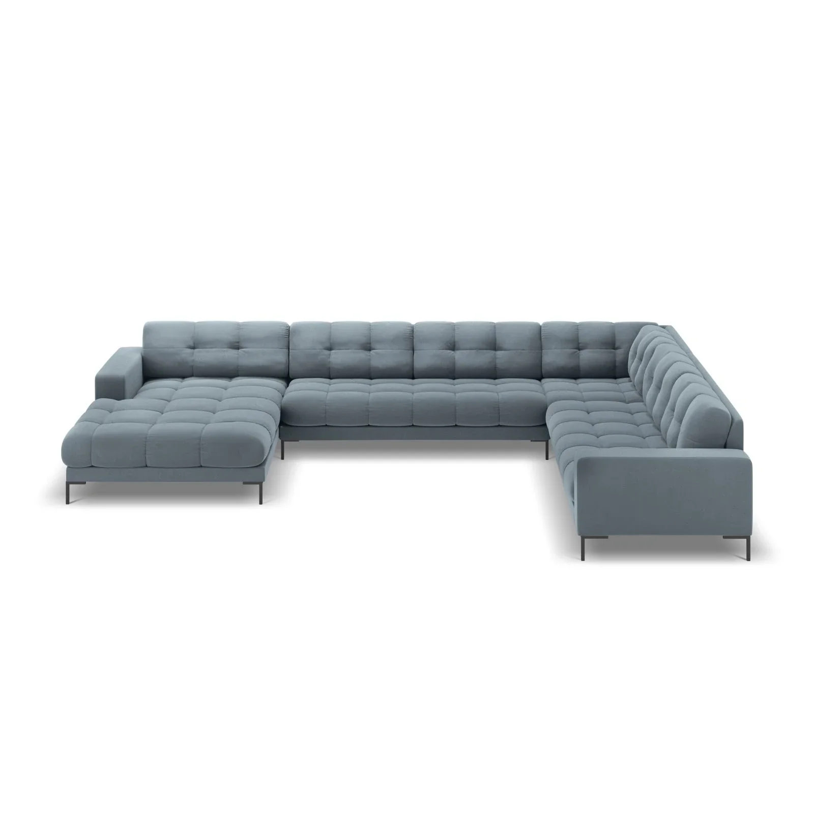 Mamaia 7-Sitzer Panorama-Ecksofa, Rechte Seite, Metallbeine Schwarz, mit Bezug aus Samt oder Strukturstoff, 327x256 cm - Image 113