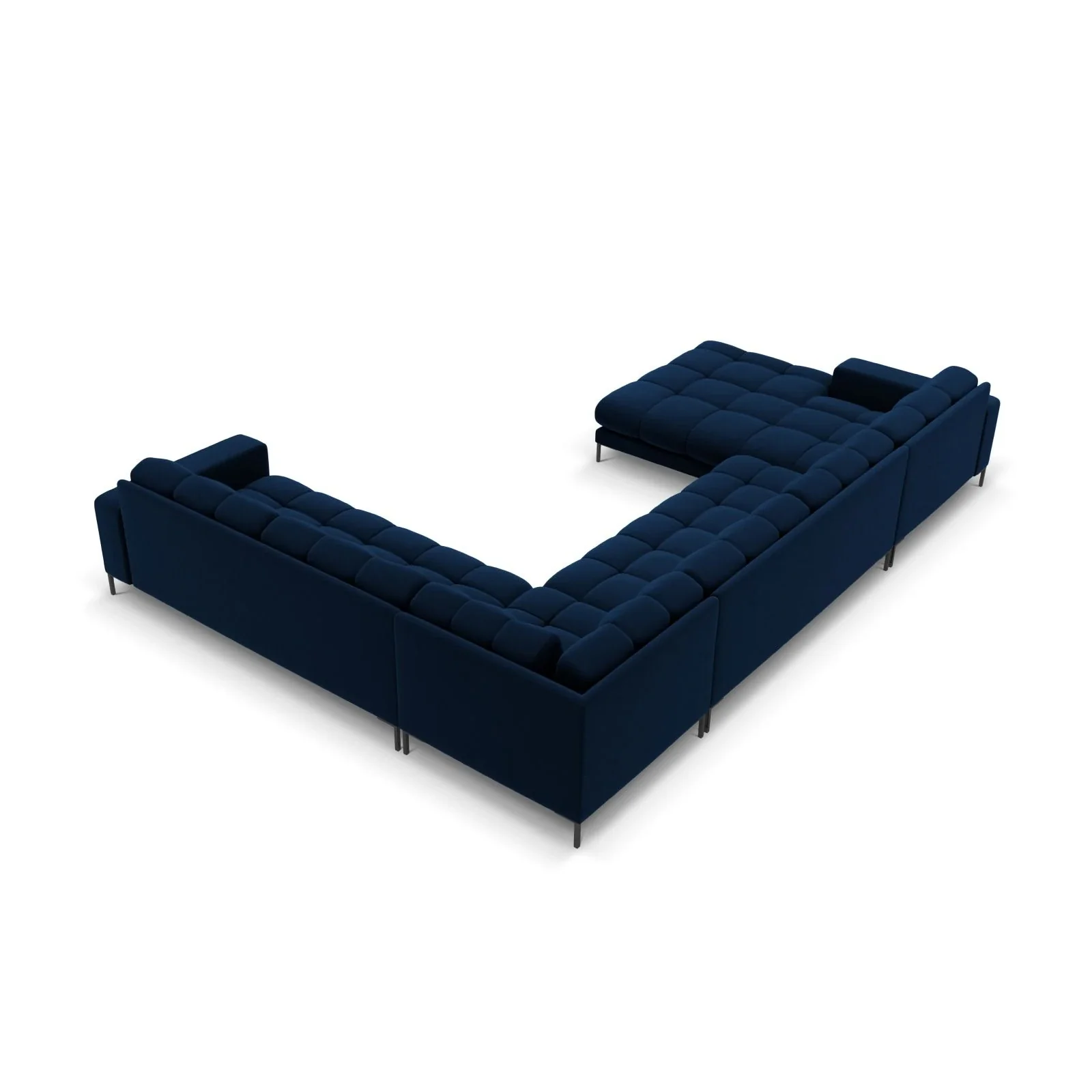 Mamaia 7-Sitzer Panorama-Ecksofa, Rechte Seite, Metallbeine Schwarz, mit Bezug aus Samt oder Strukturstoff, 327x256 cm - Image 121