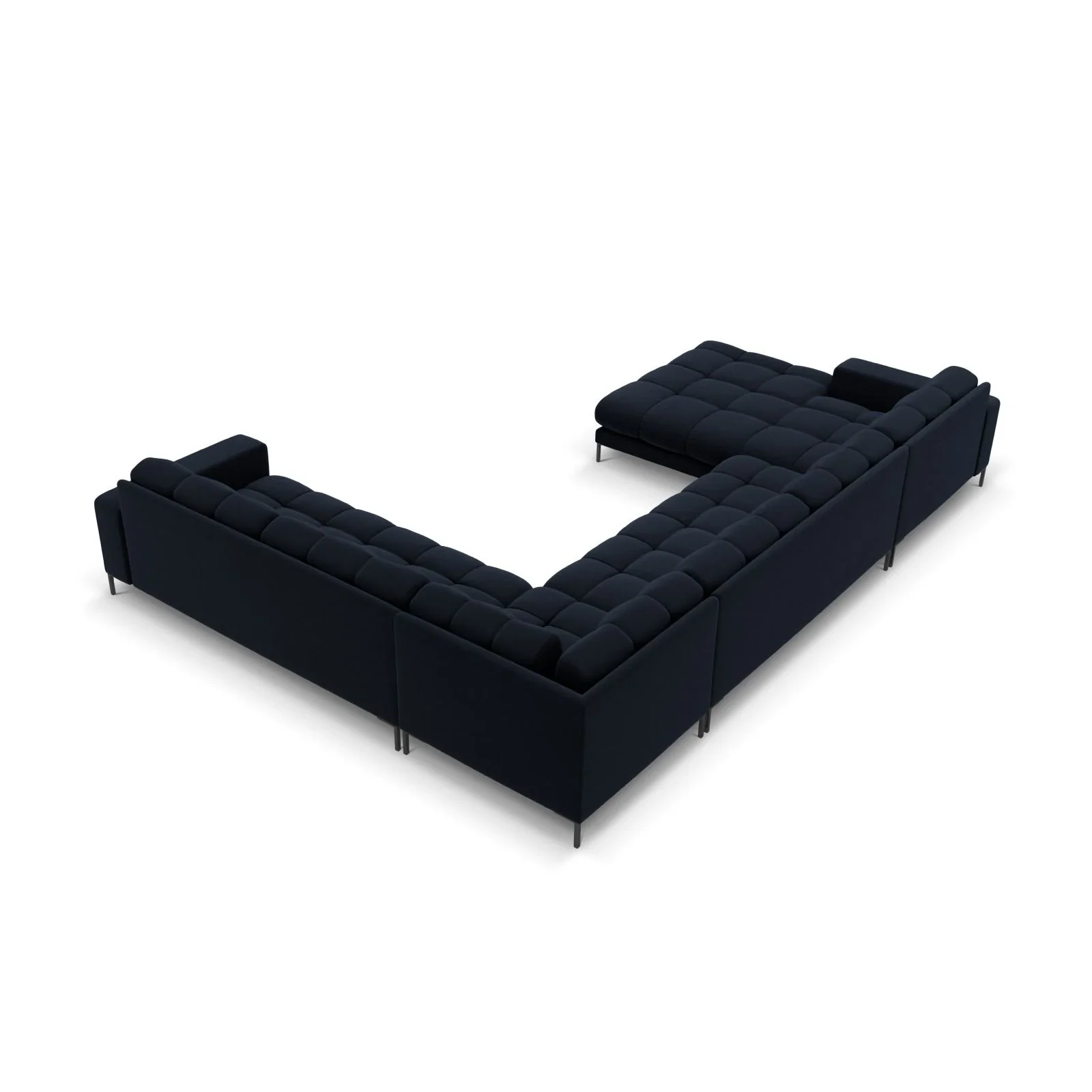 Mamaia 7-Sitzer Panorama-Ecksofa, Rechte Seite, Metallbeine Schwarz, mit Bezug aus Samt oder Strukturstoff, 327x256 cm - Image 128