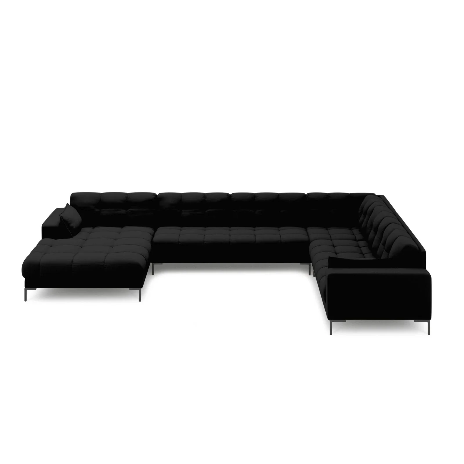 Mamaia 7-Sitzer Panorama-Ecksofa, Rechte Seite, Metallbeine Schwarz, mit Bezug aus Samt oder Strukturstoff, 327x256 cm - Image 22