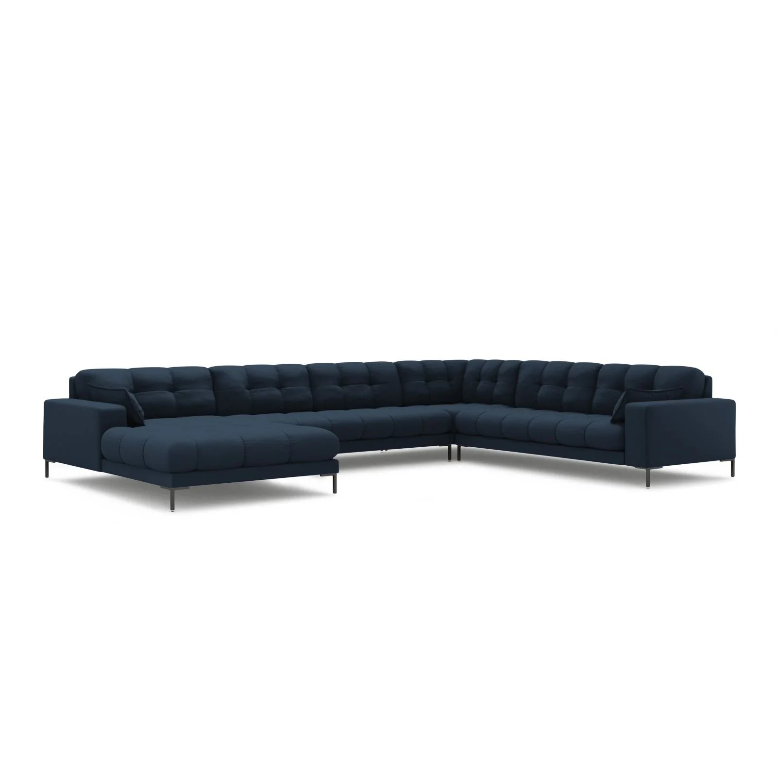Mamaia 7-Sitzer Panorama-Ecksofa, Rechte Seite, Metallbeine Schwarz, mit Bezug aus Samt oder Strukturstoff, 327x256 cm - Image 26