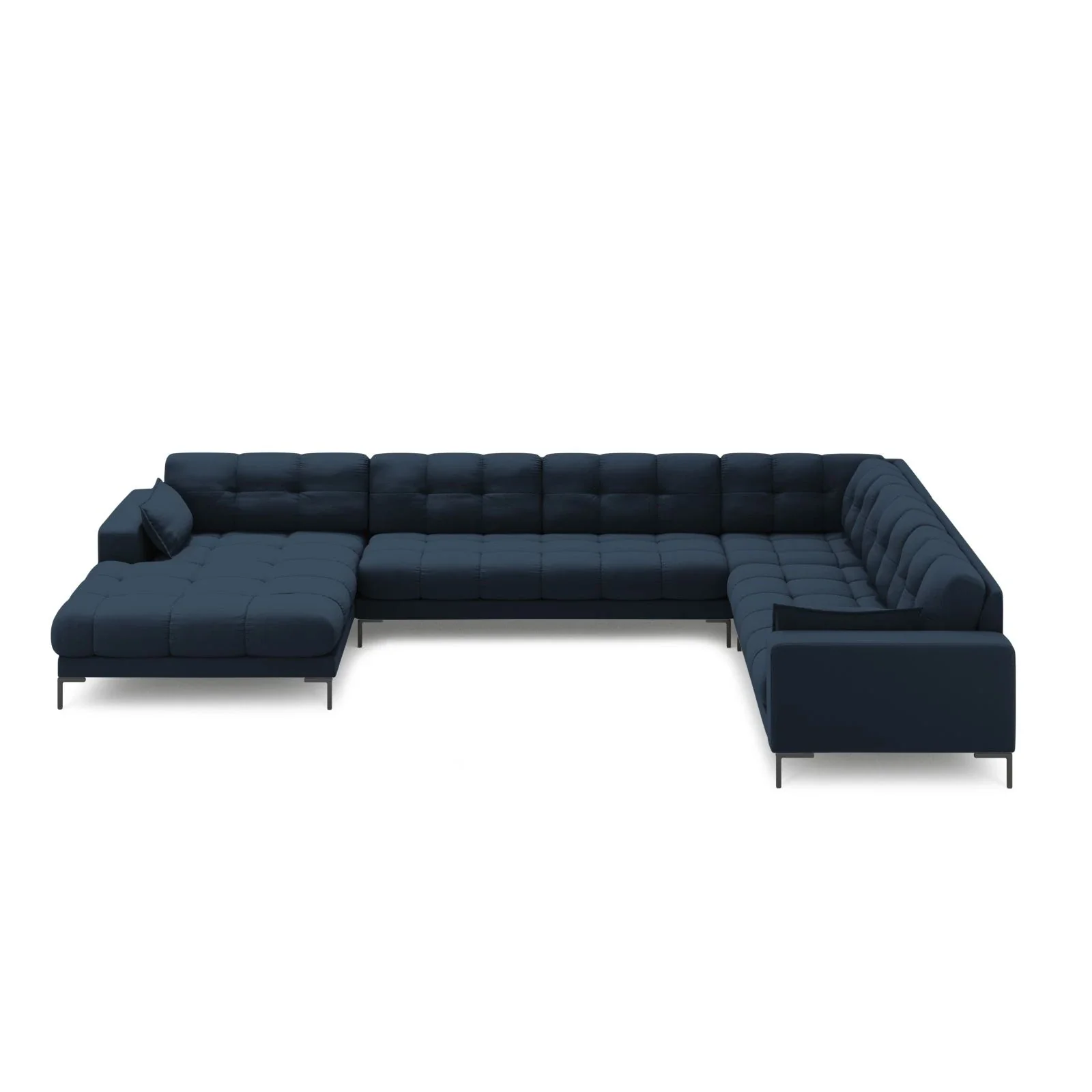 Mamaia 7-Sitzer Panorama-Ecksofa, Rechte Seite, Metallbeine Schwarz, mit Bezug aus Samt oder Strukturstoff, 327x256 cm - Image 27