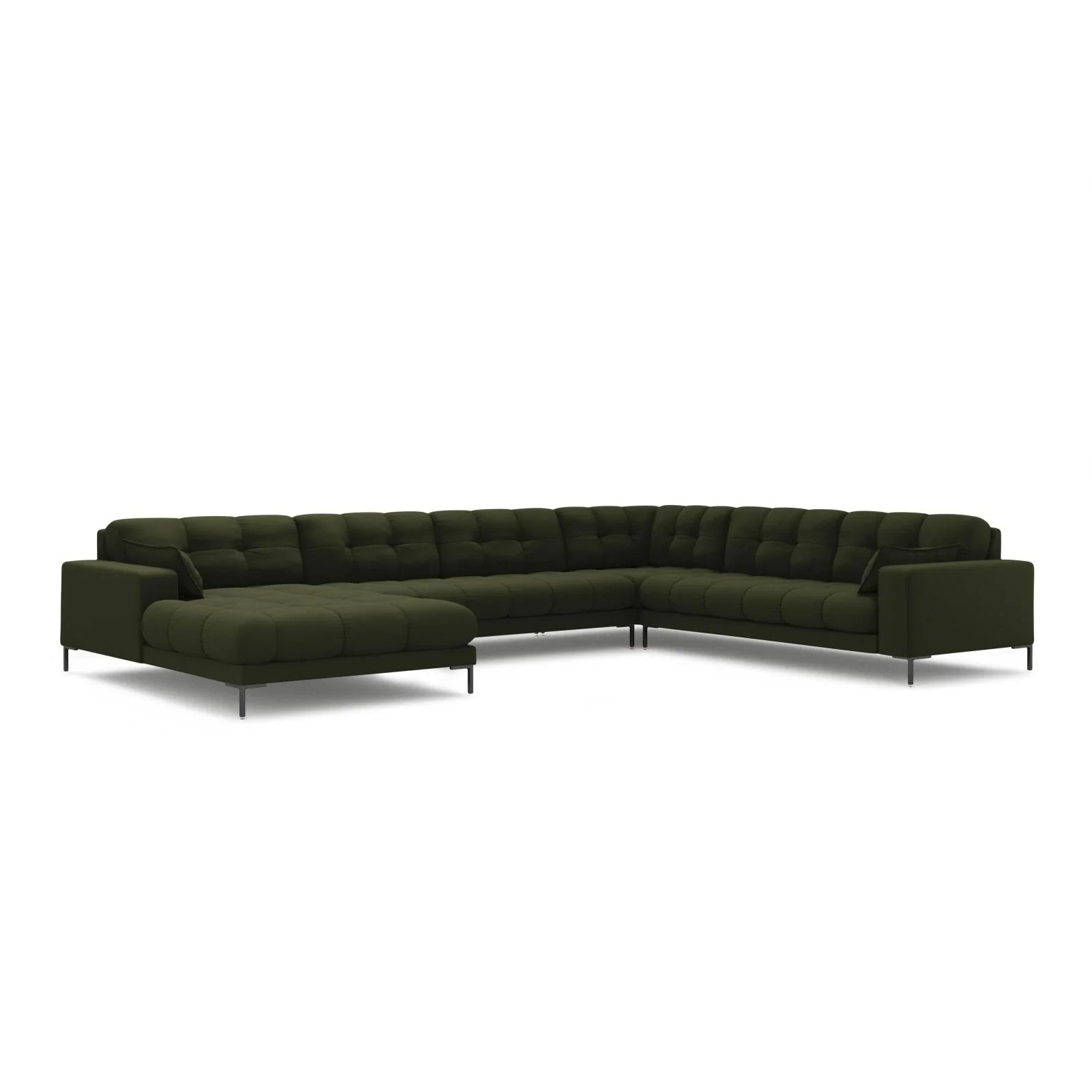 Mamaia 7-Sitzer Panorama-Ecksofa, Rechte Seite, Metallbeine Schwarz, mit Bezug aus Samt oder Strukturstoff, 327x256 cm - Image 31
