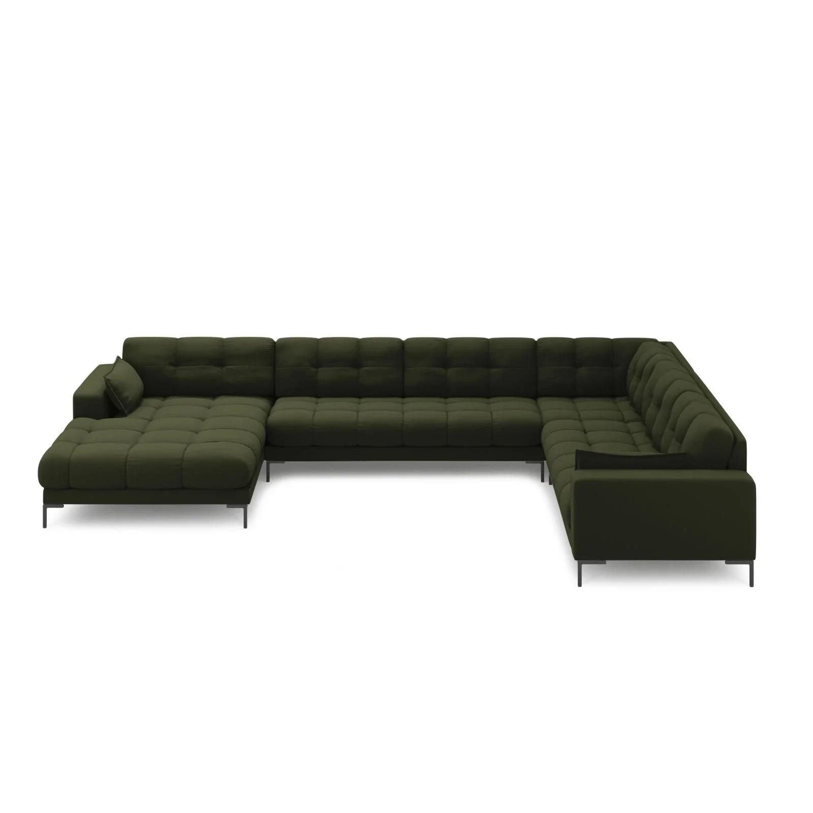 Mamaia 7-Sitzer Panorama-Ecksofa, Rechte Seite, Metallbeine Schwarz, mit Bezug aus Samt oder Strukturstoff, 327x256 cm - Image 32