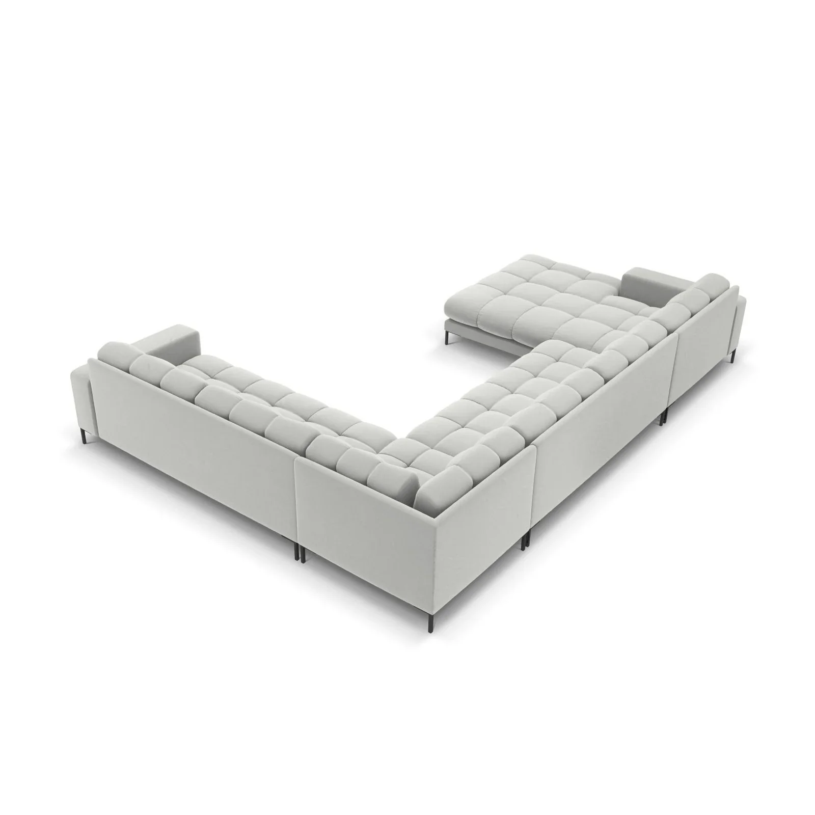 Mamaia 7-Sitzer Panorama-Ecksofa, Rechte Seite, Metallbeine Schwarz, mit Bezug aus Samt oder Strukturstoff, 327x256 cm - Image 51