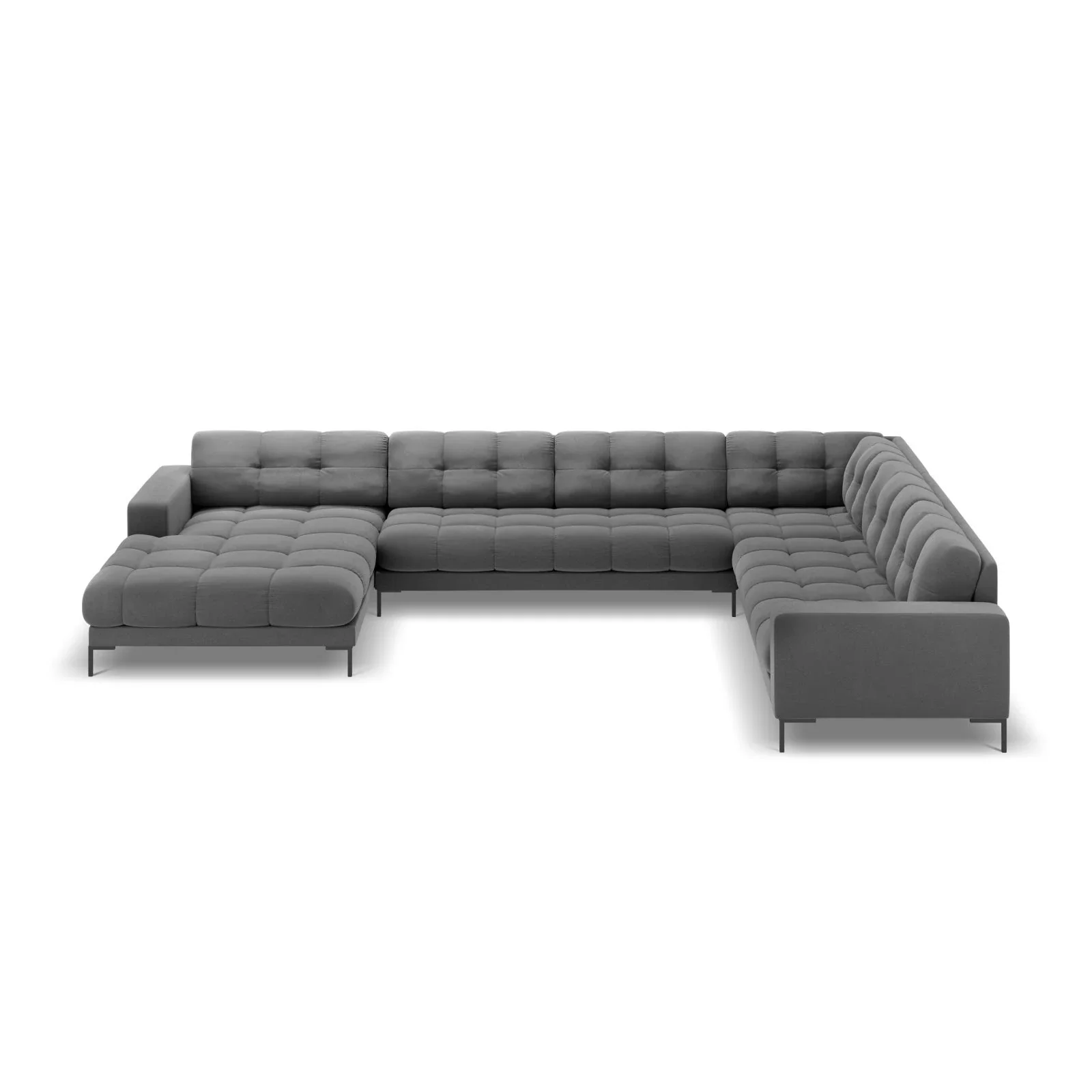 Mamaia 7-Sitzer Panorama-Ecksofa, Rechte Seite, Metallbeine Schwarz, mit Bezug aus Samt oder Strukturstoff, 327x256 cm - Image 57
