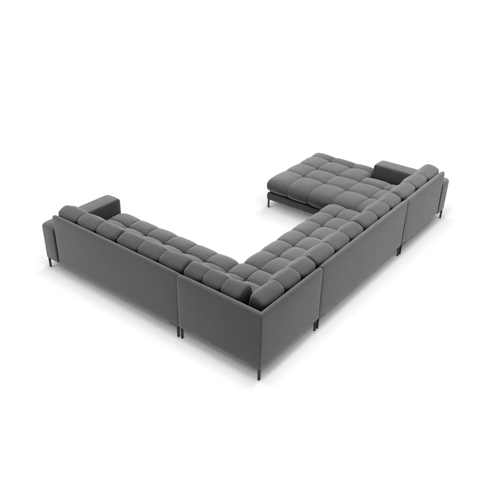Mamaia 7-Sitzer Panorama-Ecksofa, Rechte Seite, Metallbeine Schwarz, mit Bezug aus Samt oder Strukturstoff, 327x256 cm - Image 58