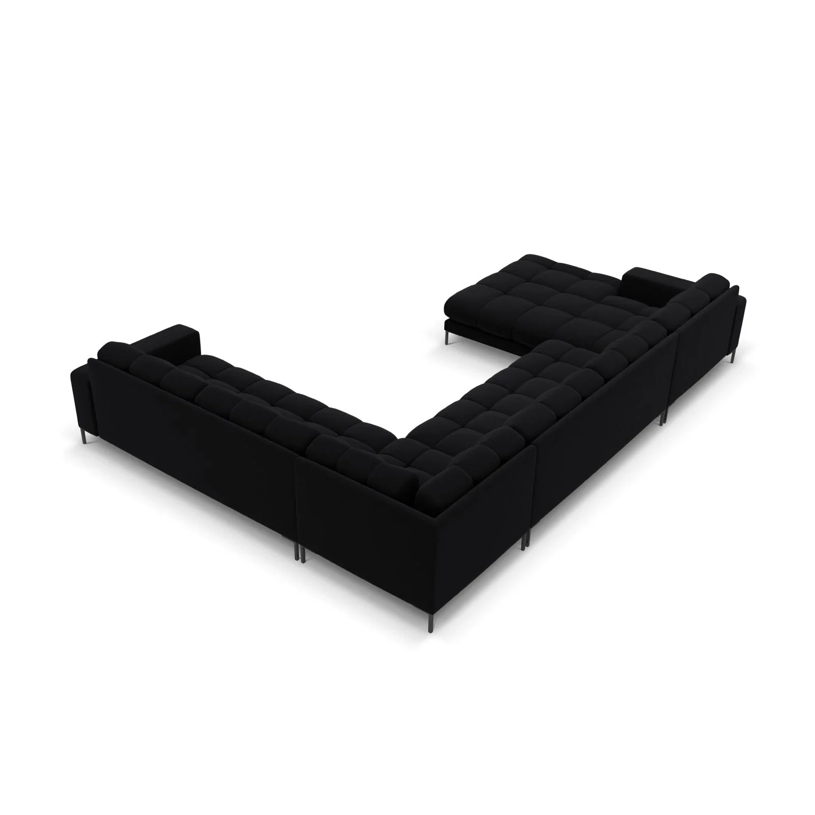 Mamaia 7-Sitzer Panorama-Ecksofa, Rechte Seite, Metallbeine Schwarz, mit Bezug aus Samt oder Strukturstoff, 327x256 cm - Image 72