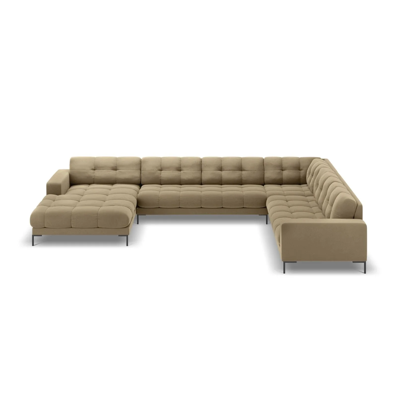 Mamaia 7-Sitzer Panorama-Ecksofa, Rechte Seite, Metallbeine Schwarz, mit Bezug aus Samt oder Strukturstoff, 327x256 cm - Image 78