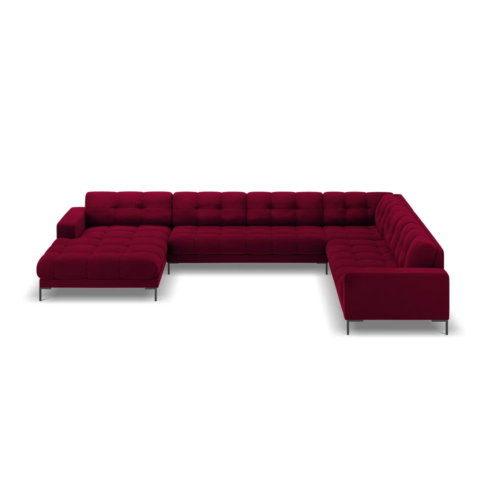 Mamaia 7-Sitzer Panorama-Ecksofa, Rechte Seite, Metallbeine Schwarz, mit Bezug aus Samt oder Strukturstoff, 327x256 cm - Image 85