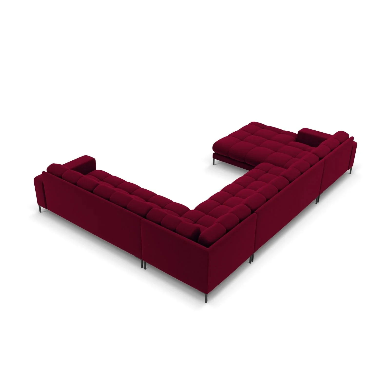 Mamaia 7-Sitzer Panorama-Ecksofa, Rechte Seite, Metallbeine Schwarz, mit Bezug aus Samt oder Strukturstoff, 327x256 cm - Image 86