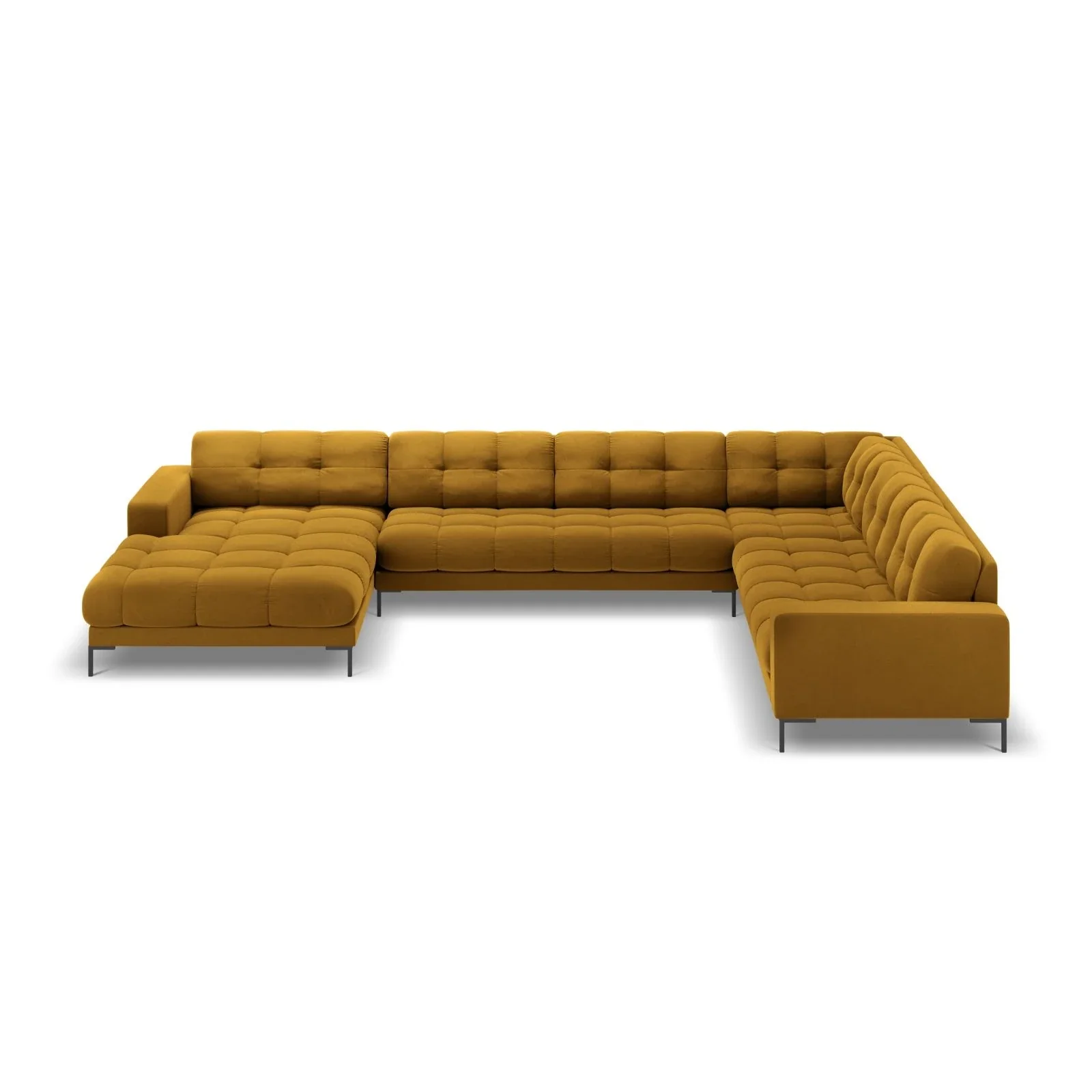 Mamaia 7-Sitzer Panorama-Ecksofa, Rechte Seite, Metallbeine Schwarz, mit Bezug aus Samt oder Strukturstoff, 327x256 cm - Image 99