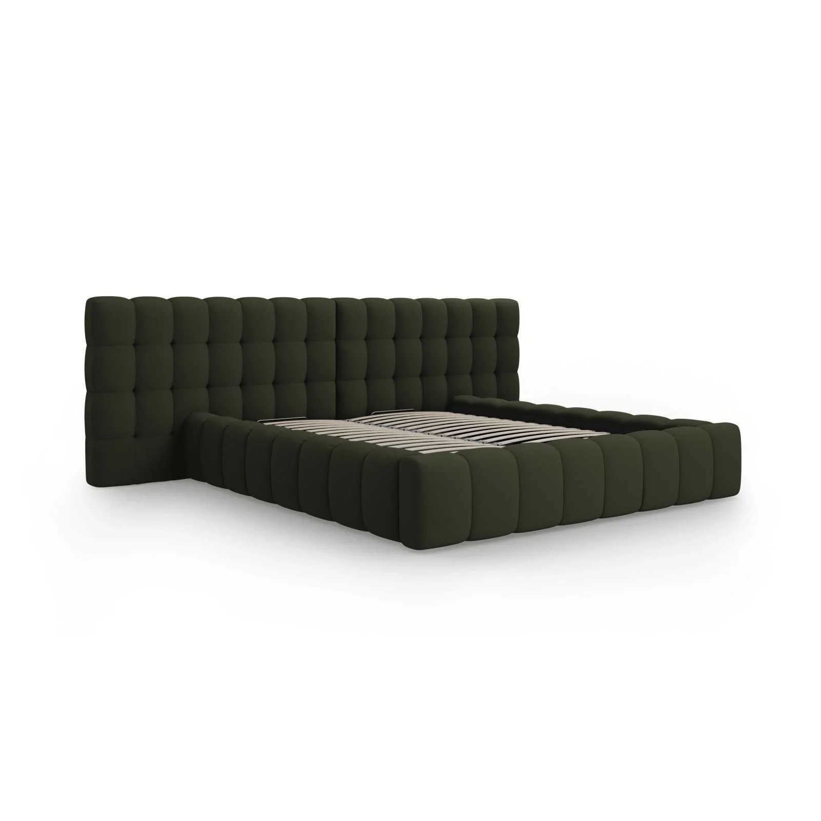 Mamaia Bett mit Stauraum und Doppelkopfteil in Samt oder Strukturstoff, 140x200 cm - Image 46