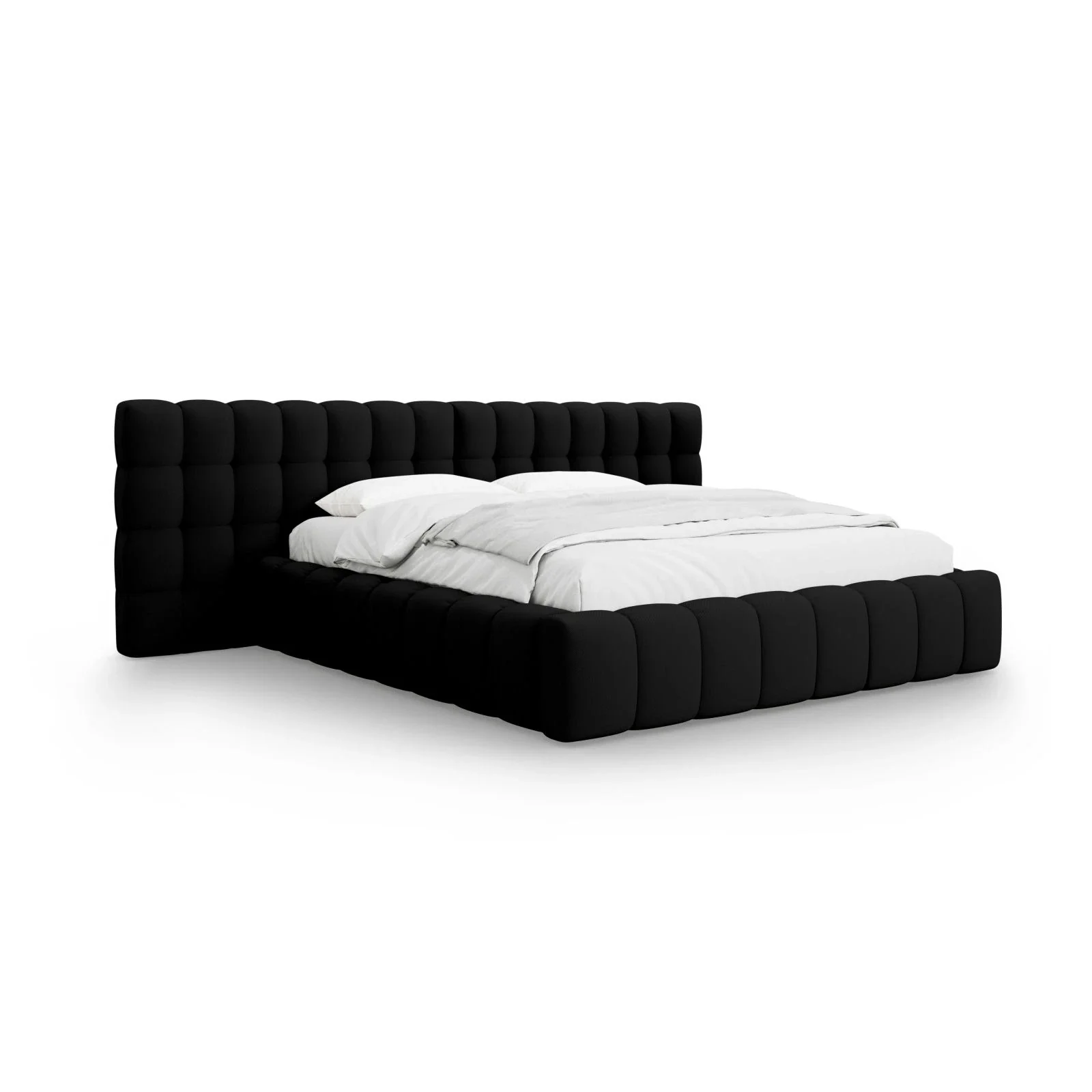 Mamaia Bett mit Stauraum und Doppelkopfteil in Samt oder Strukturstoff, 160x200 cm - Image 29