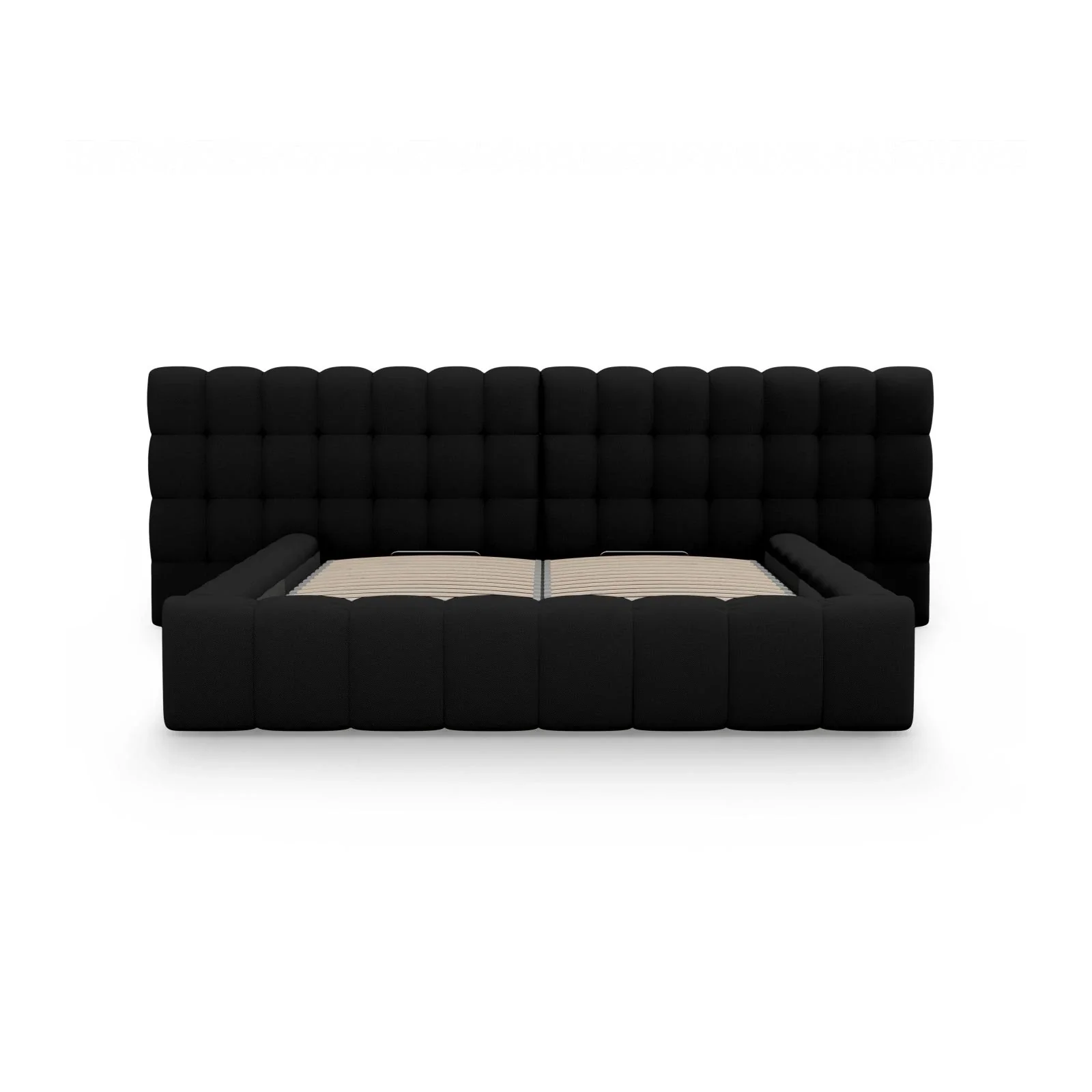 Mamaia Bett mit Stauraum und Doppelkopfteil in Samt oder Strukturstoff, 180x200 cm - Image 31