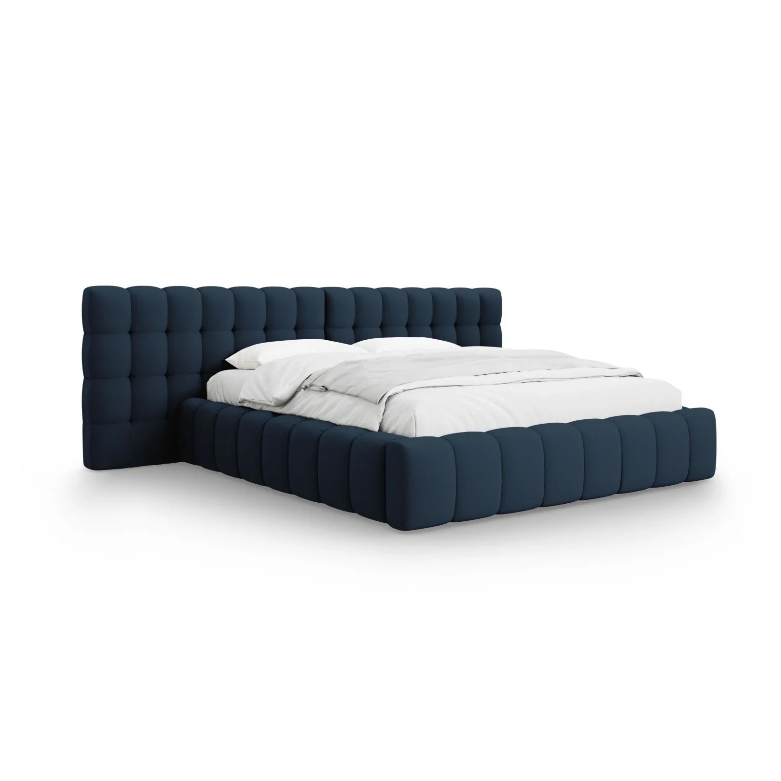 Mamaia Bett mit Stauraum und Doppelkopfteil in Samt oder Strukturstoff, 180x200 cm - Image 36