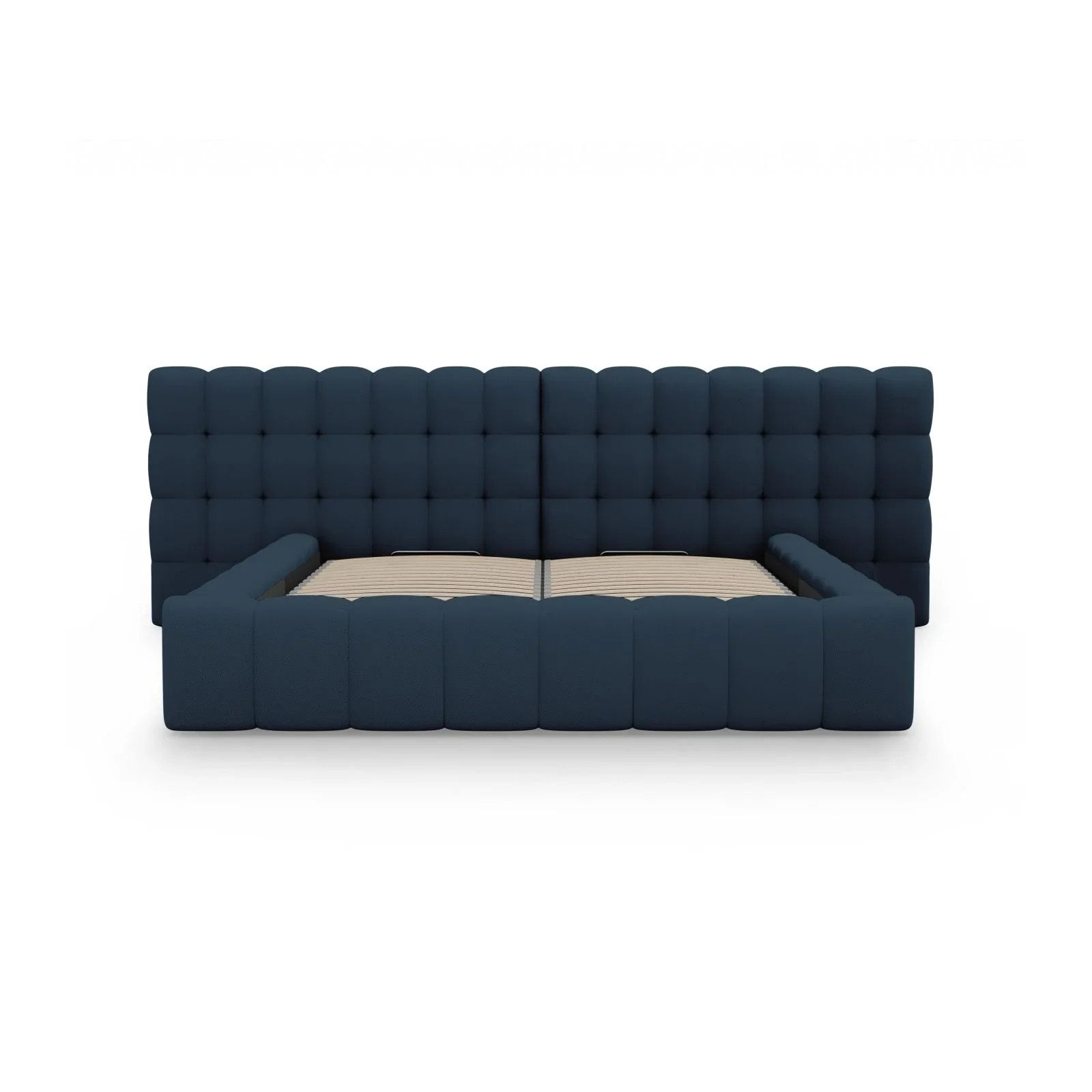 Mamaia Bett mit Stauraum und Doppelkopfteil in Samt oder Strukturstoff, 180x200 cm - Image 38