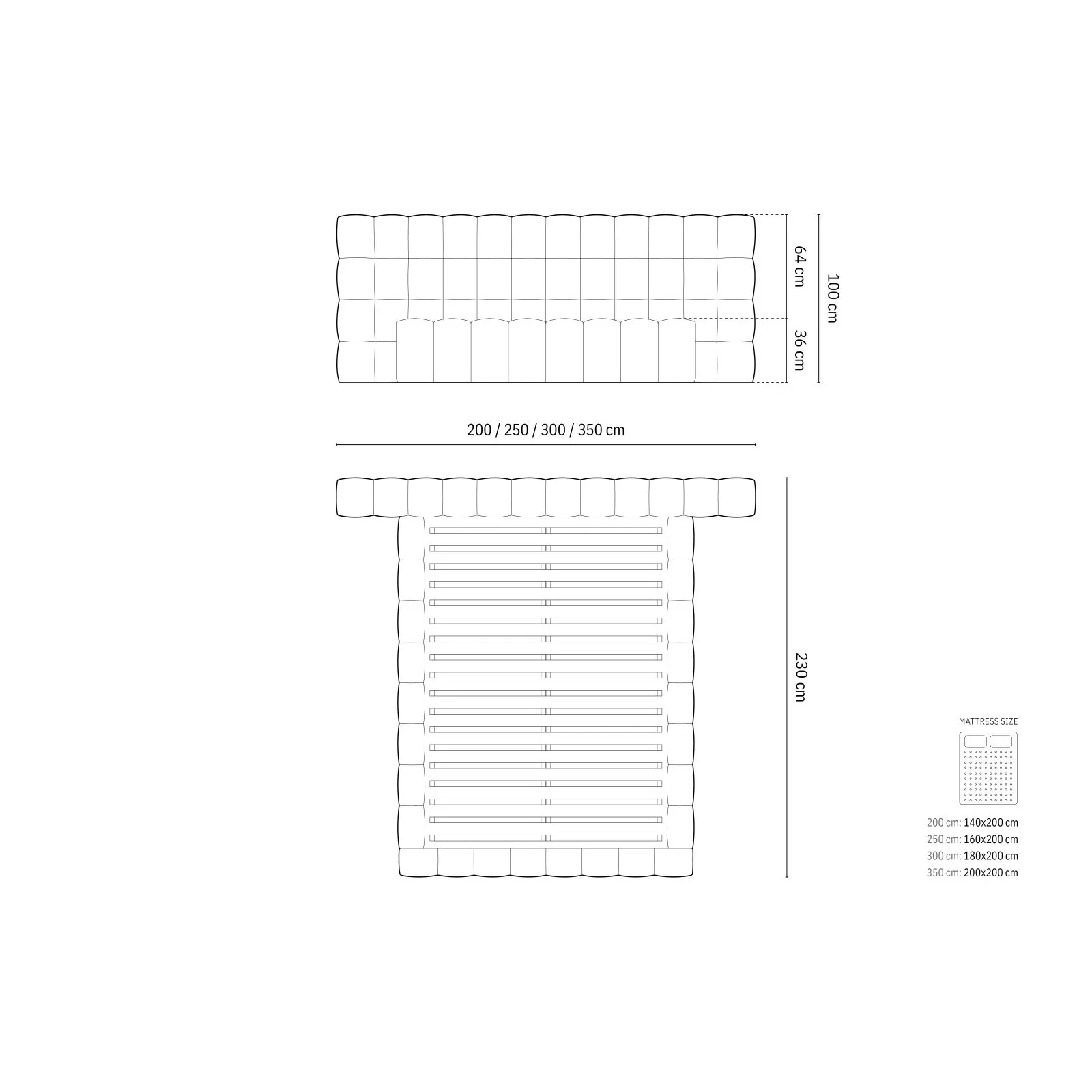 Mamaia Bett mit Stauraum und Doppelkopfteil in Samt oder Strukturstoff, 180x200 cm - Image 41