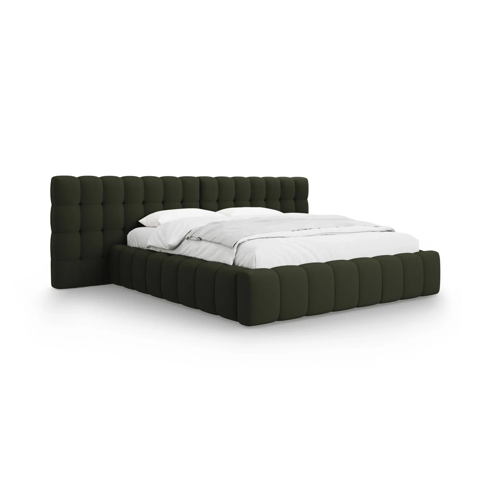 Mamaia Bett mit Stauraum und Doppelkopfteil in Samt oder Strukturstoff, 180x200 cm - Image 43