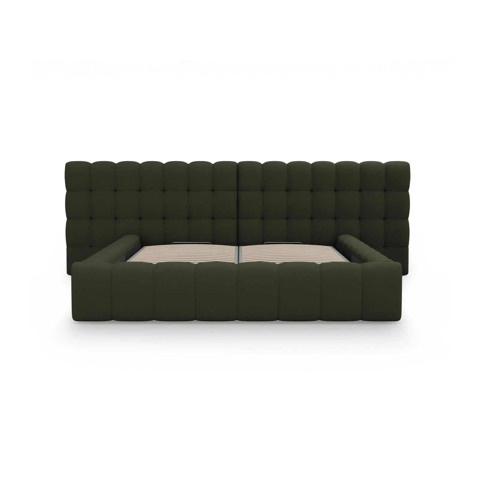 Mamaia Bett mit Stauraum und Doppelkopfteil in Samt oder Strukturstoff, 180x200 cm - Image 45