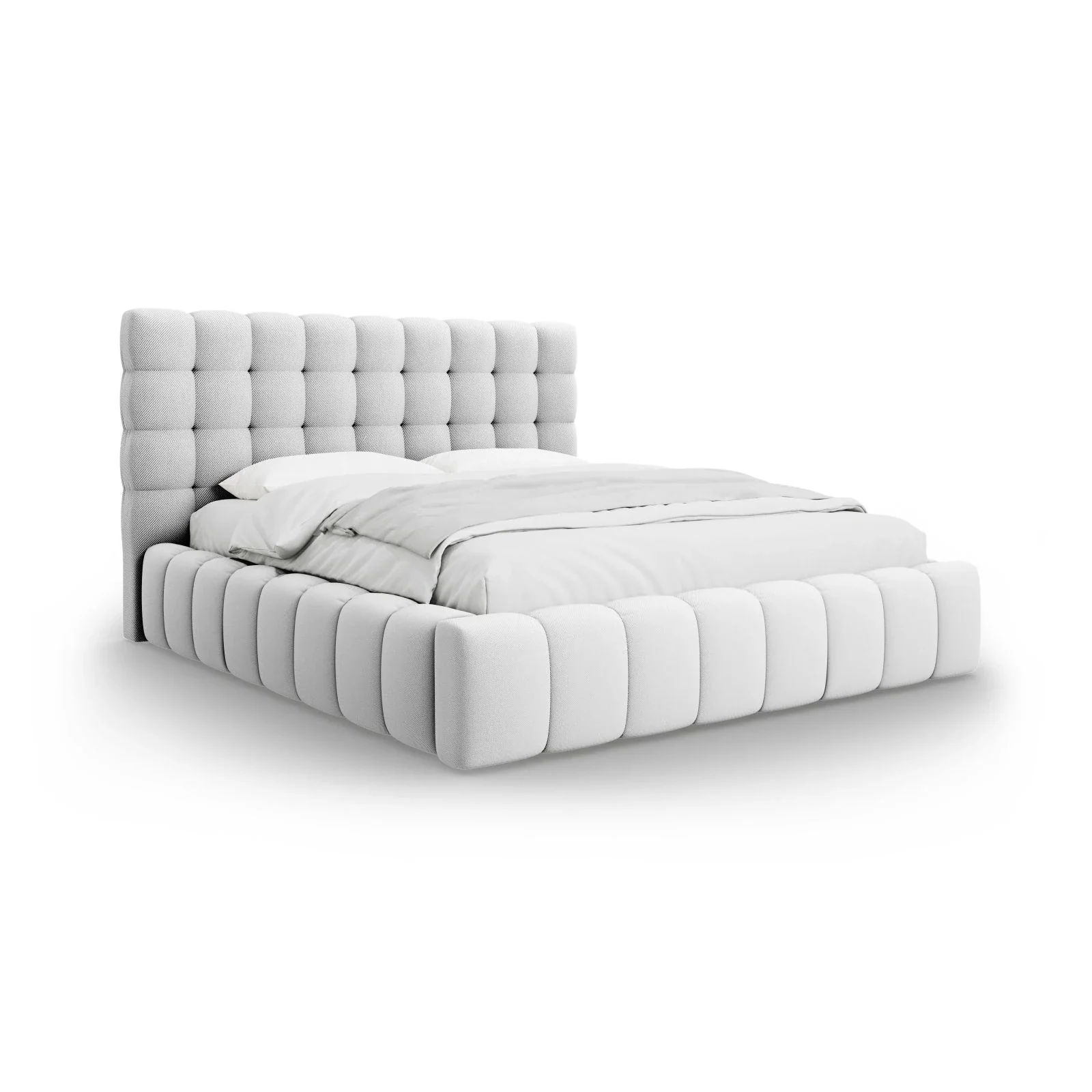 Mamaia Bett mit Stauraum und Kopfteil in Samt oder Strukturstoff, 140x200 cm - Image 15