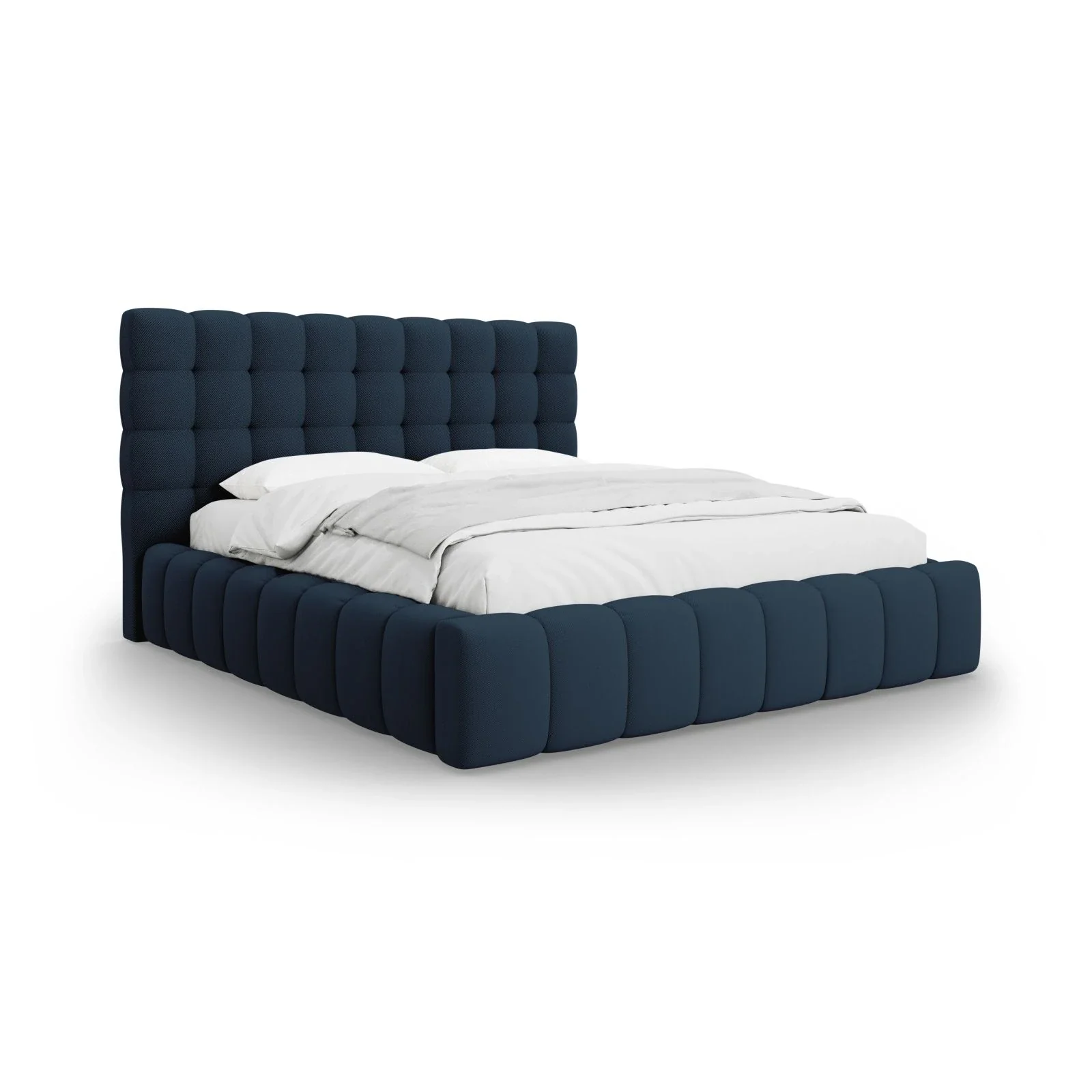 Mamaia Bett mit Stauraum und Kopfteil in Samt oder Strukturstoff, 140x200 cm - Image 36