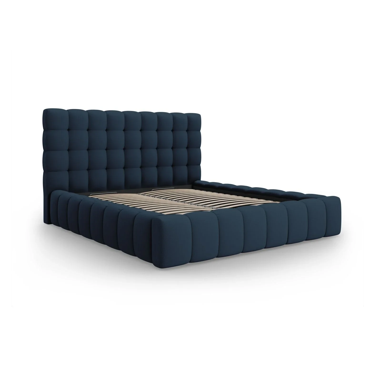 Mamaia Bett mit Stauraum und Kopfteil in Samt oder Strukturstoff, 140x200 cm - Image 39