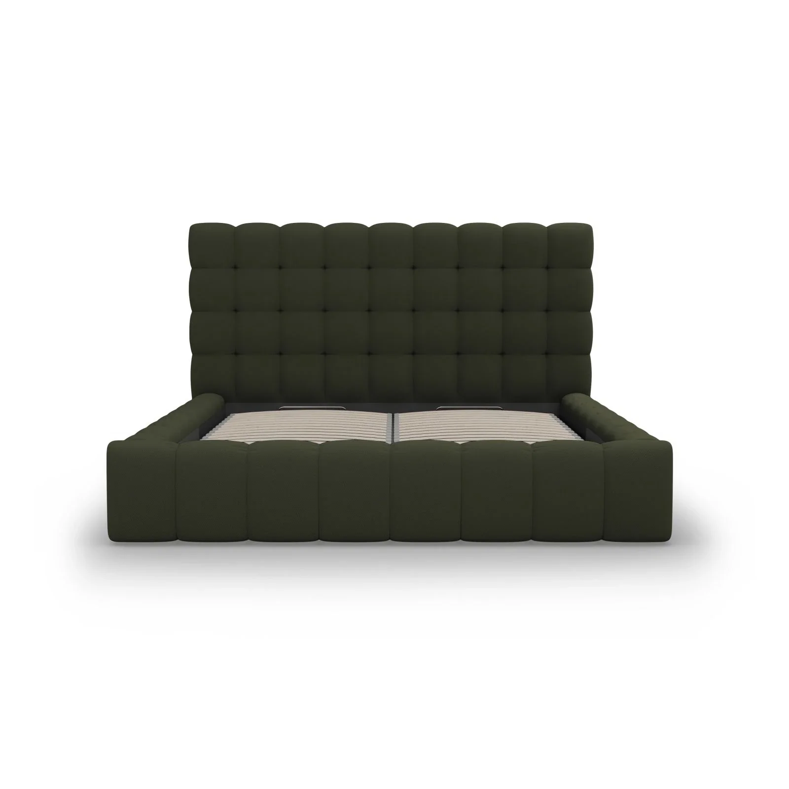 Mamaia Bett mit Stauraum und Kopfteil in Samt oder Strukturstoff, 140x200 cm - Image 45