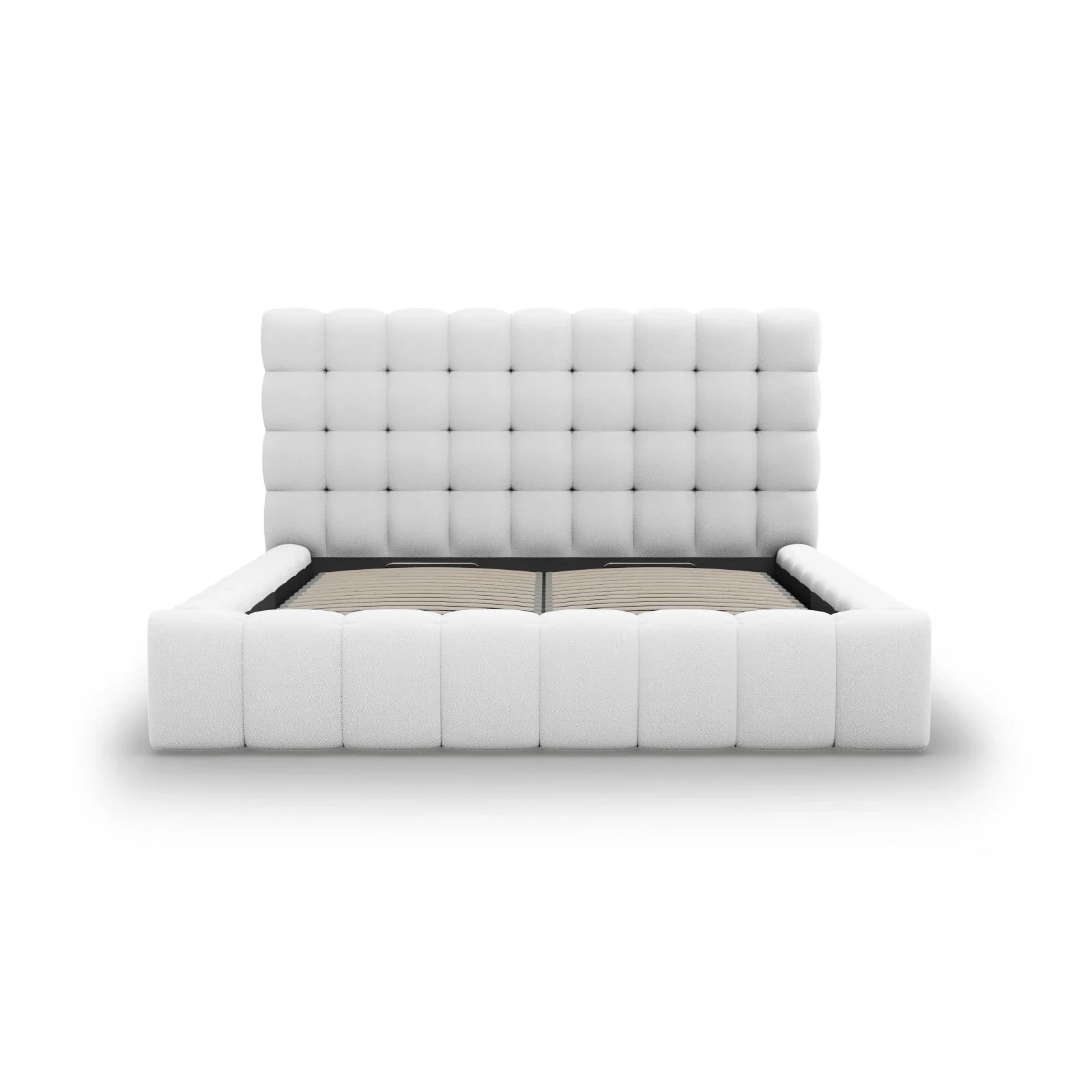 Mamaia Bett mit Stauraum und Kopfteil in Samt oder Strukturstoff, 180x200 cm - Image 17