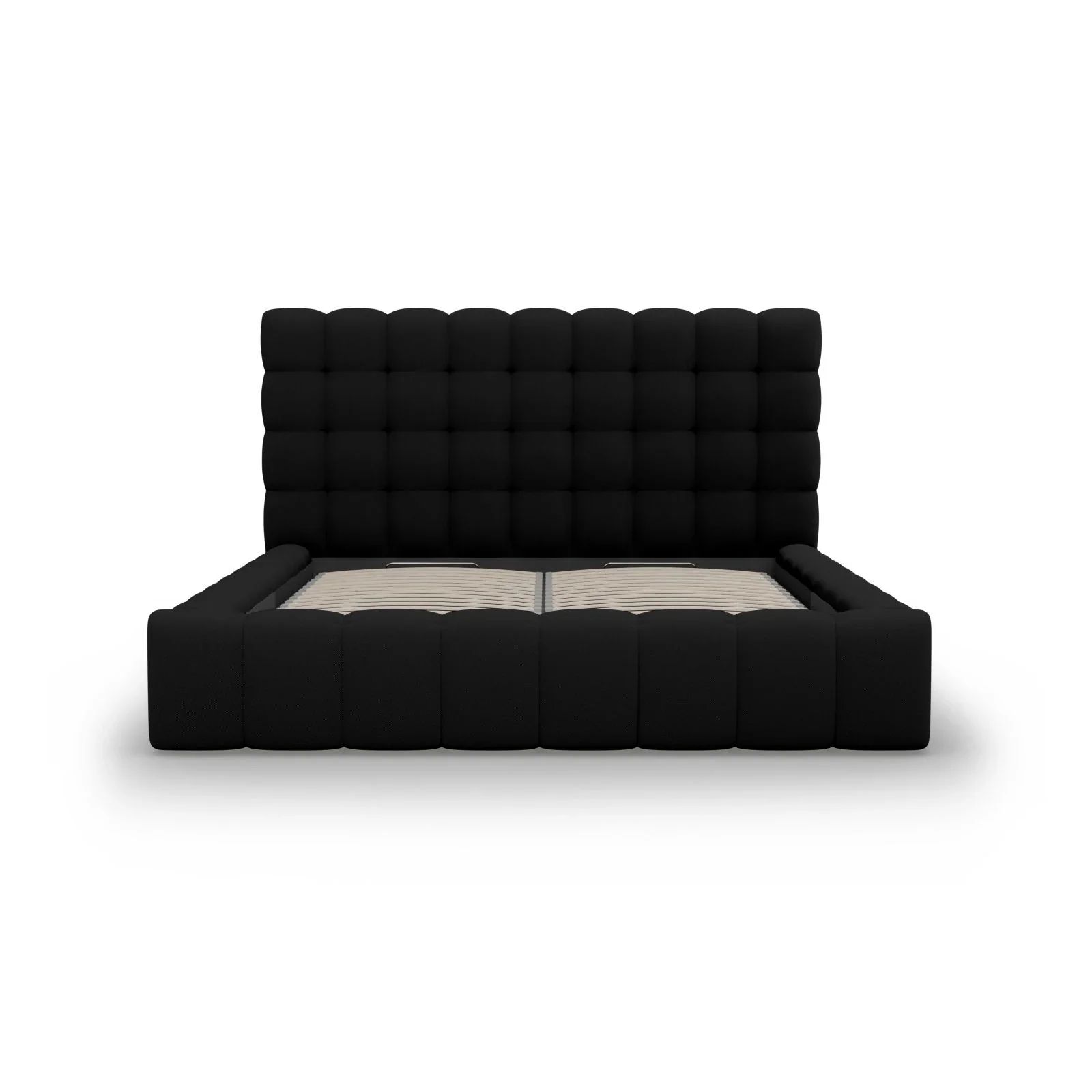 Mamaia Bett mit Stauraum und Kopfteil in Samt oder Strukturstoff, 180x200 cm - Image 31
